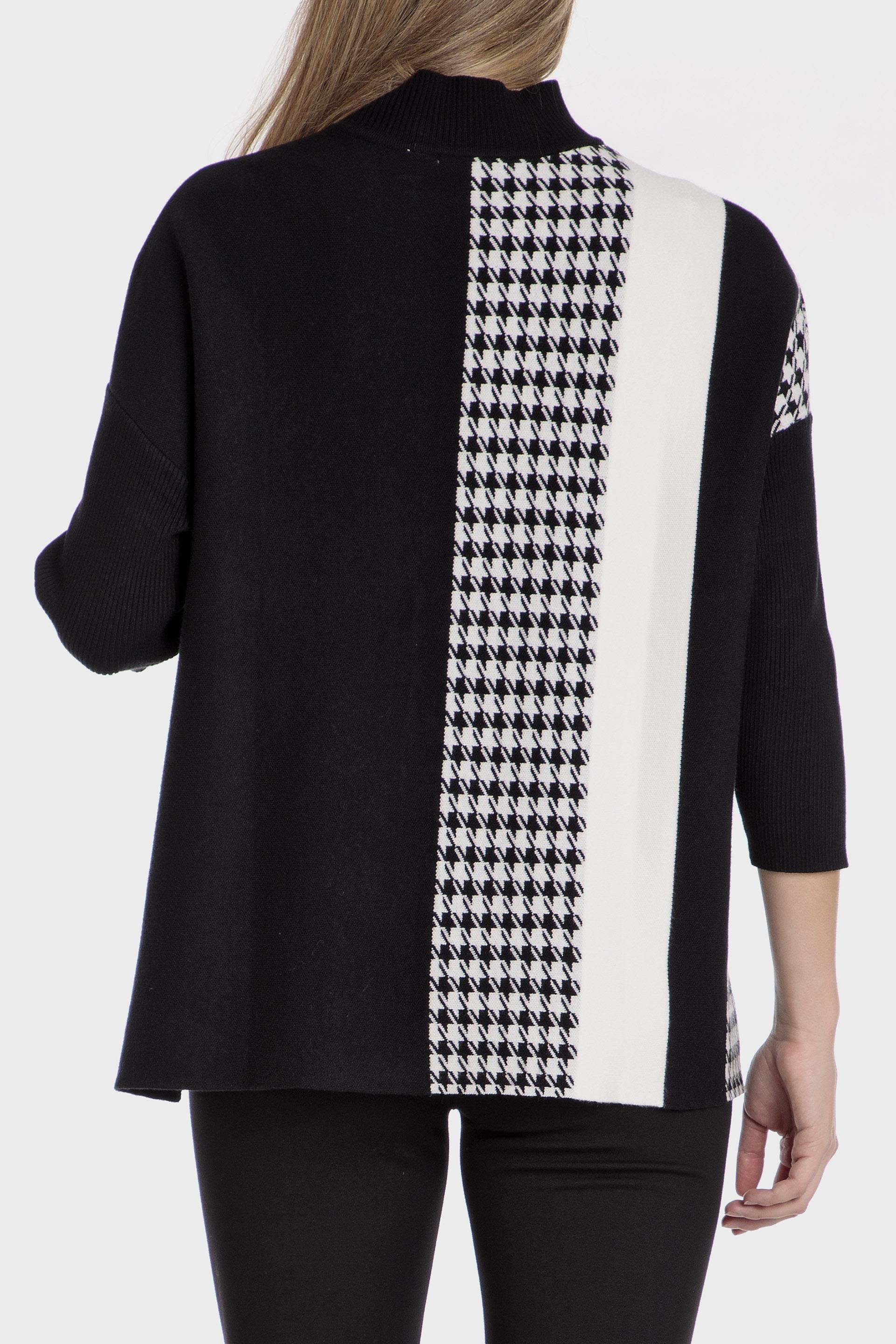 Black Textured Oversized Poncho, , large image number 0