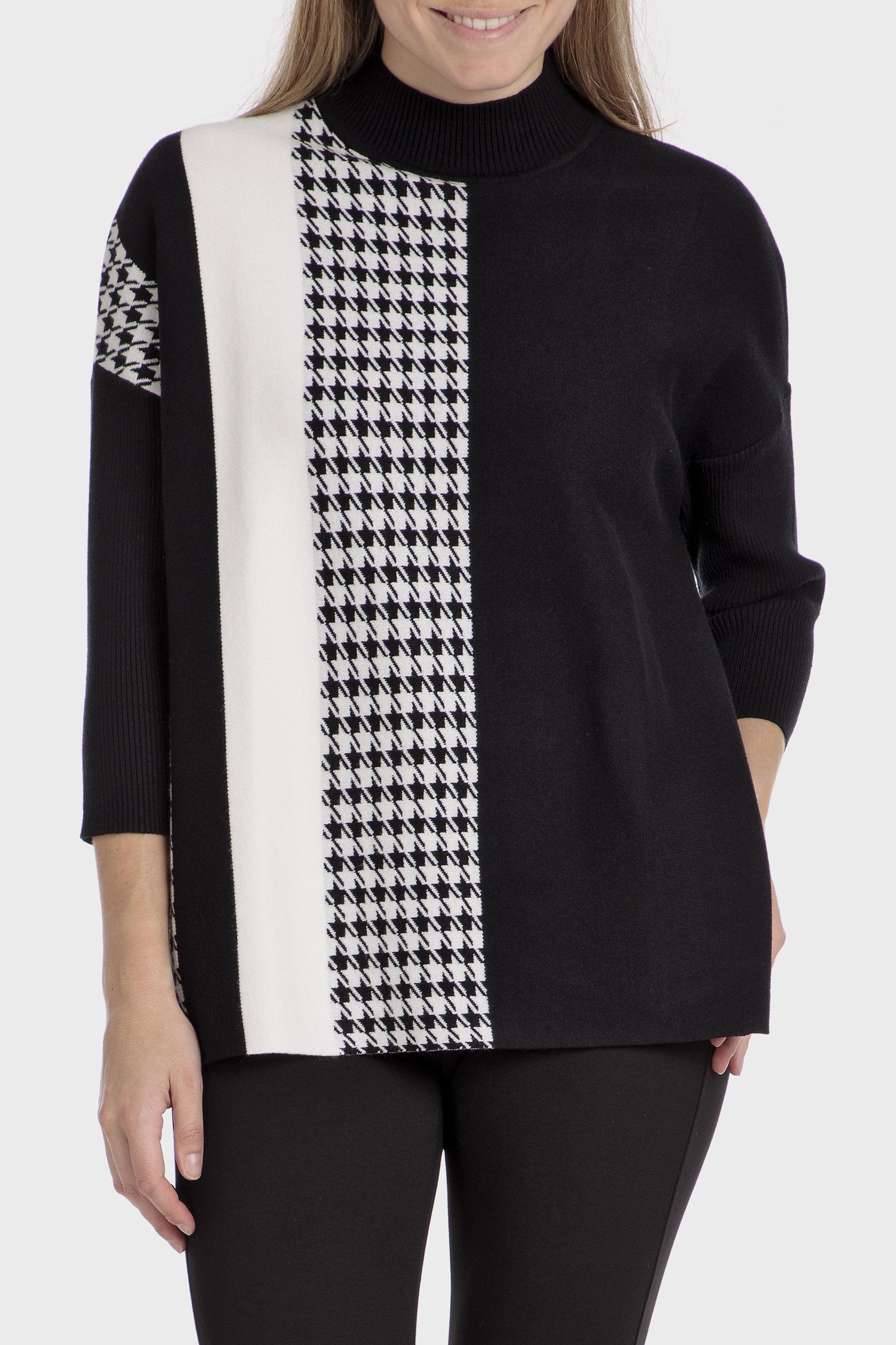 Black Textured Oversized Poncho, , large image number 1