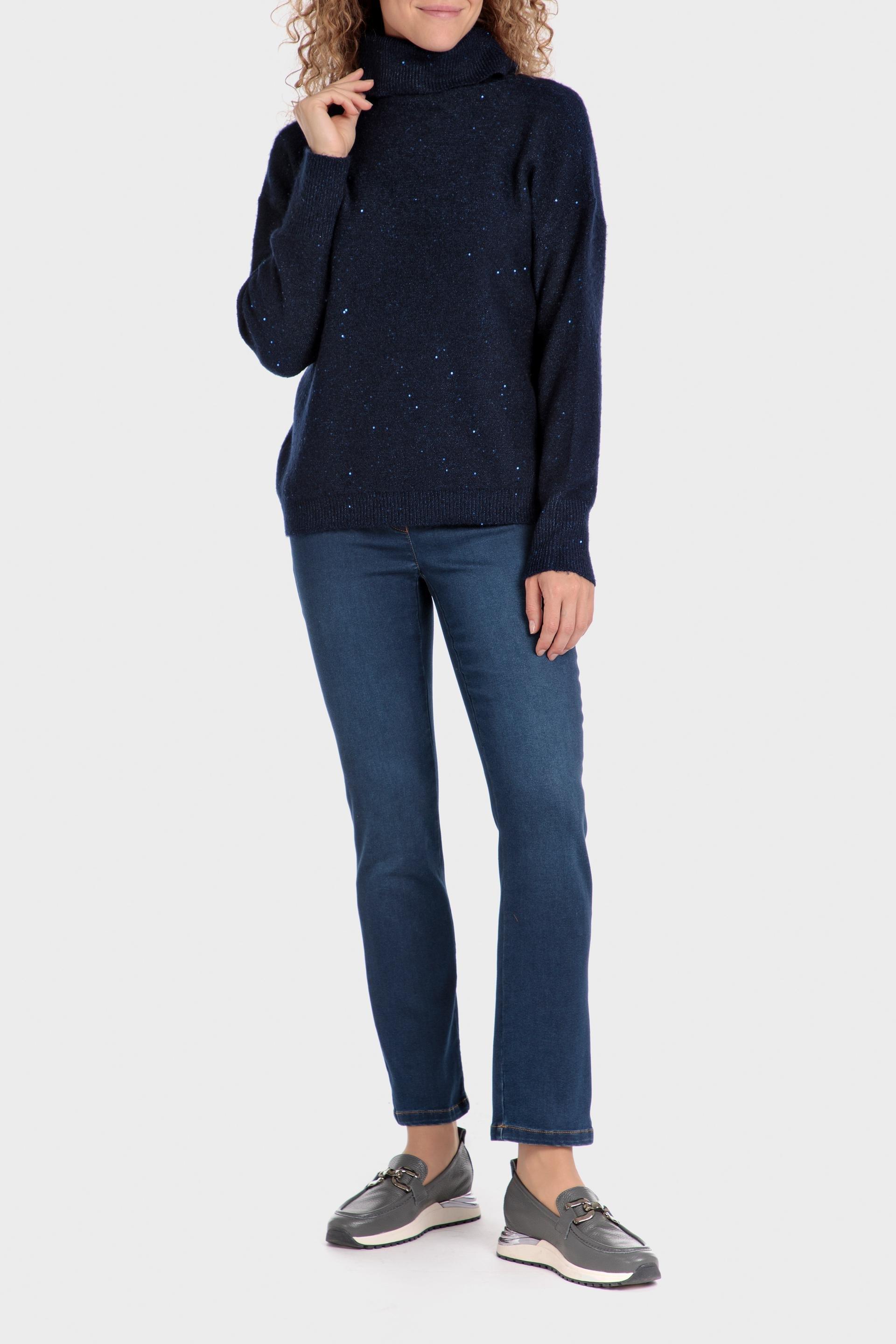 Brown V-Neck Detailed Vest, Blue Navy, large image number 0