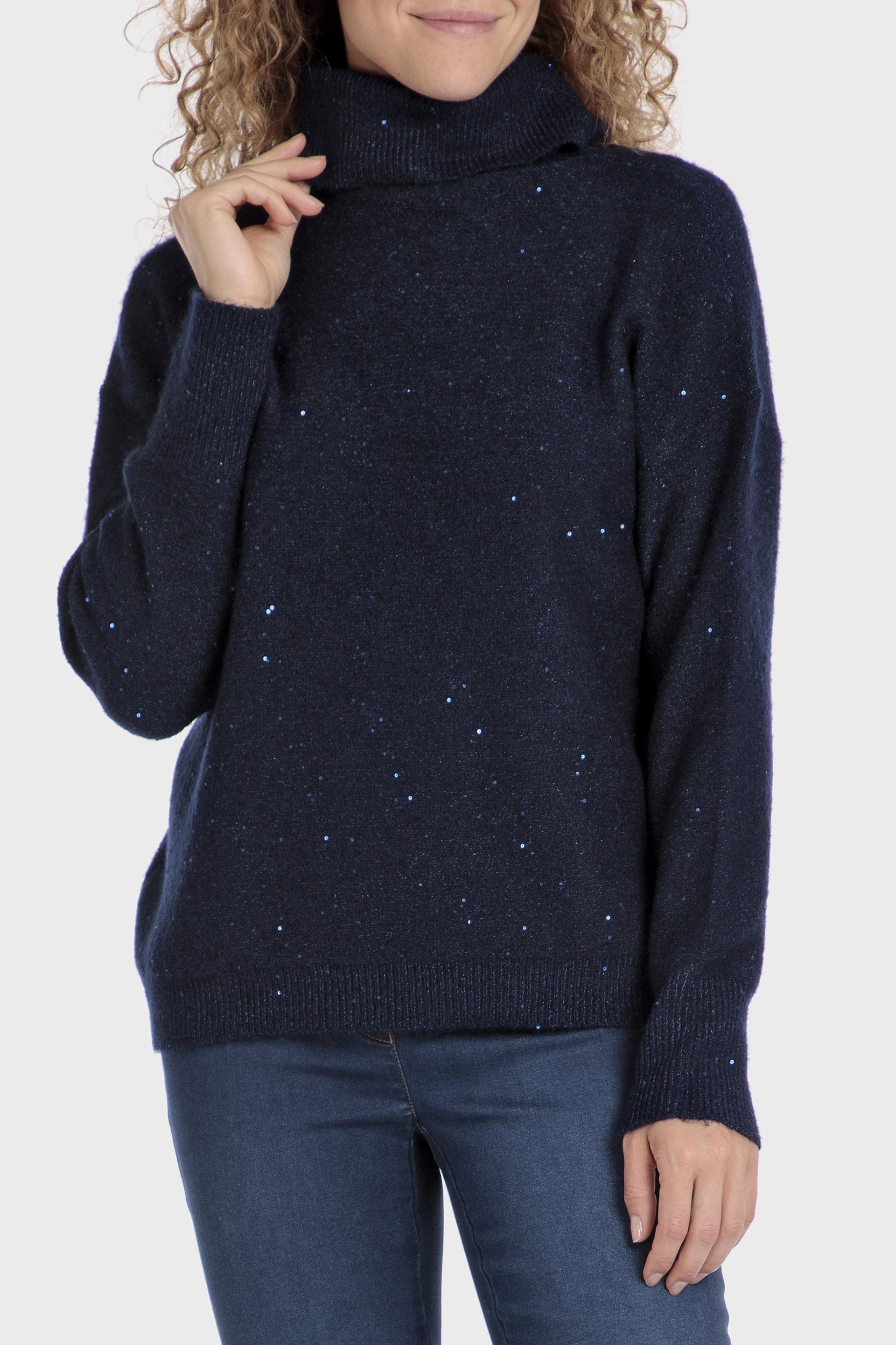 Brown V-Neck Detailed Vest, Blue Navy, large image number 1