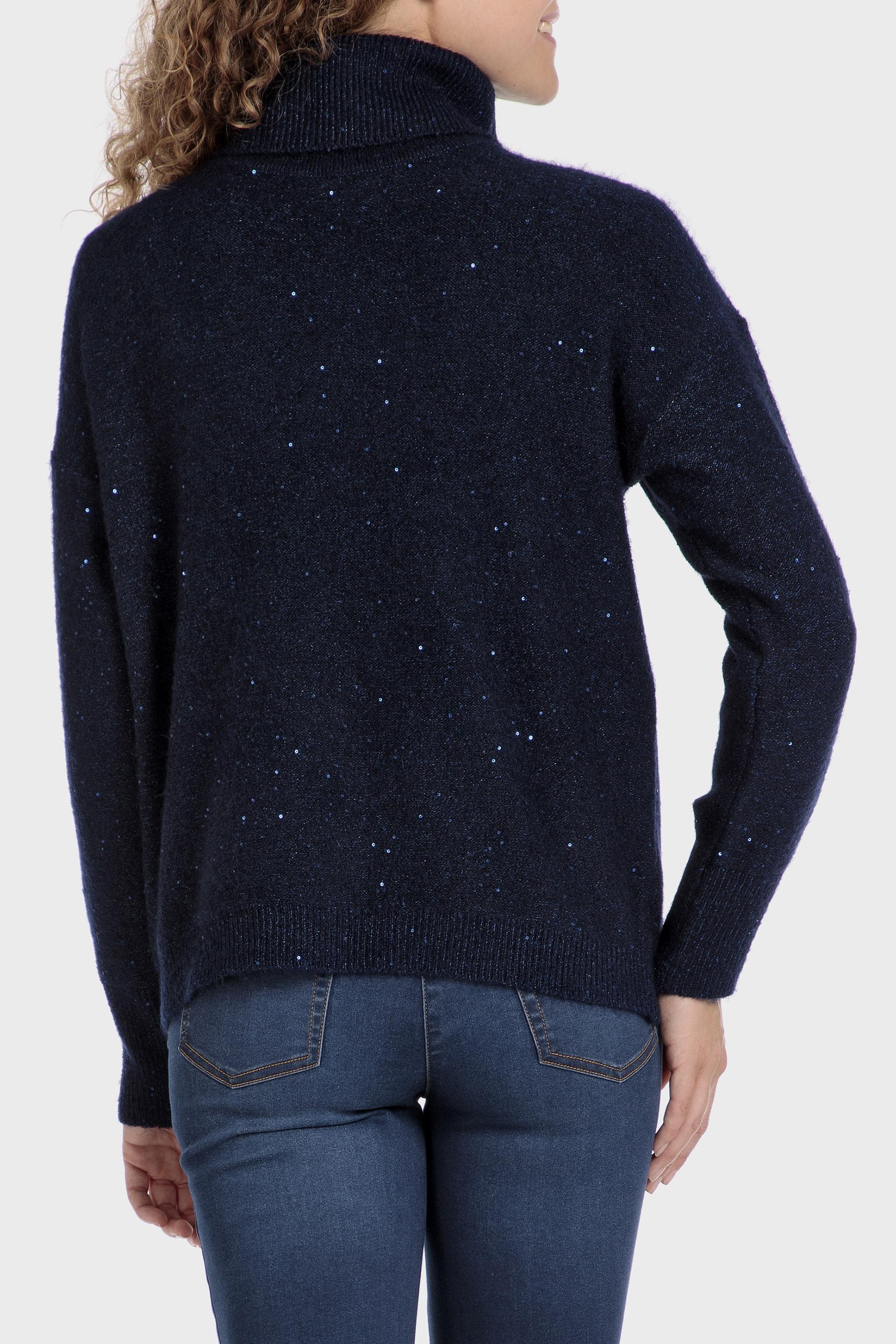 Brown V-Neck Detailed Vest, Blue Navy, large image number 2