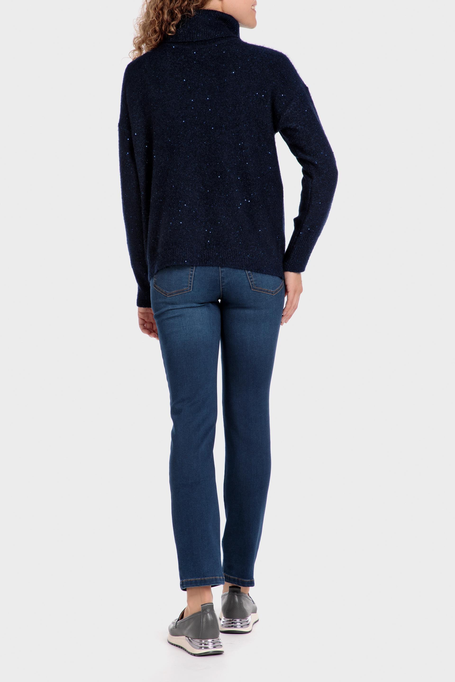 Brown V-Neck Detailed Vest, Blue Navy, large image number 3