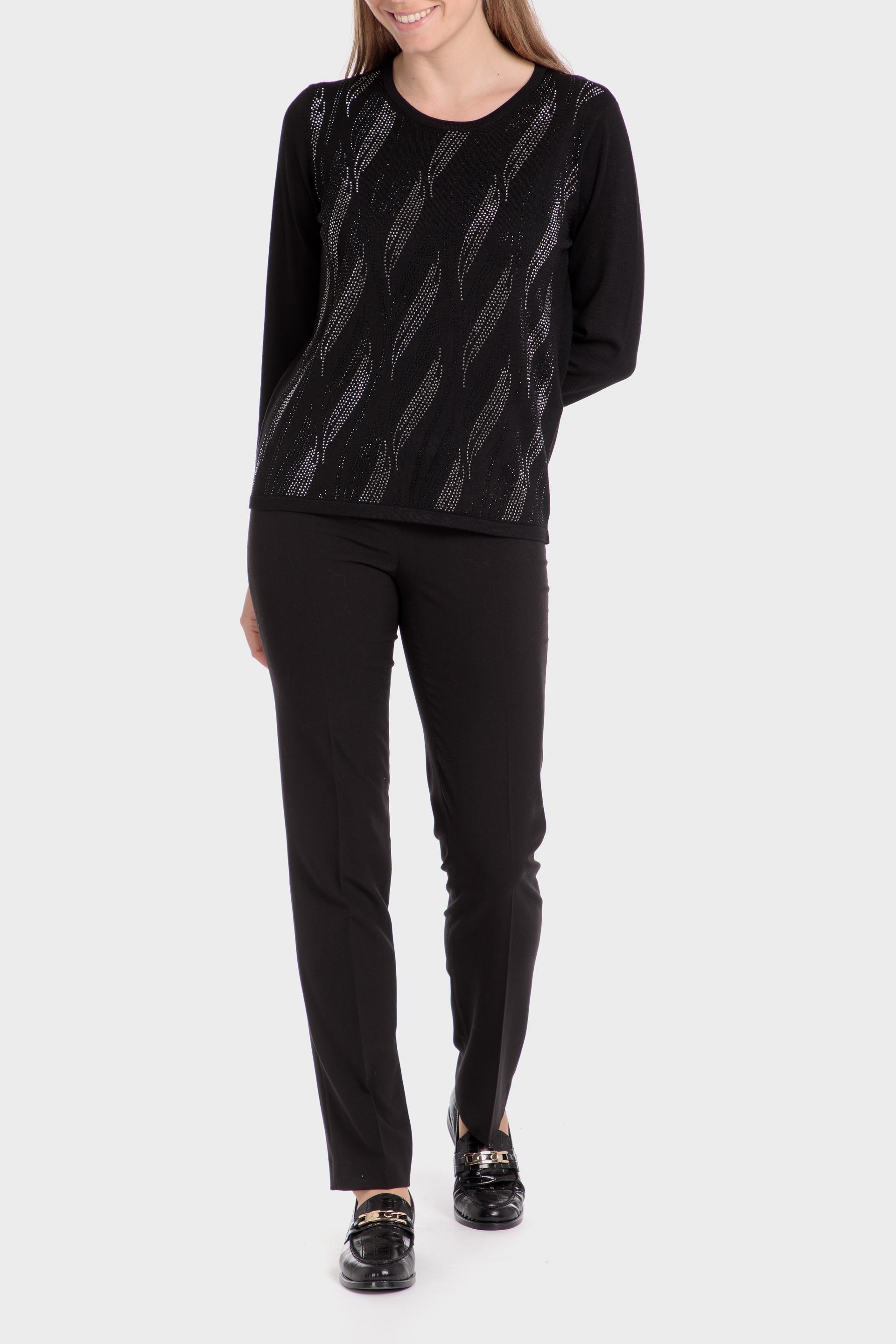 Black Round Neck Sweater, , large image number 1
