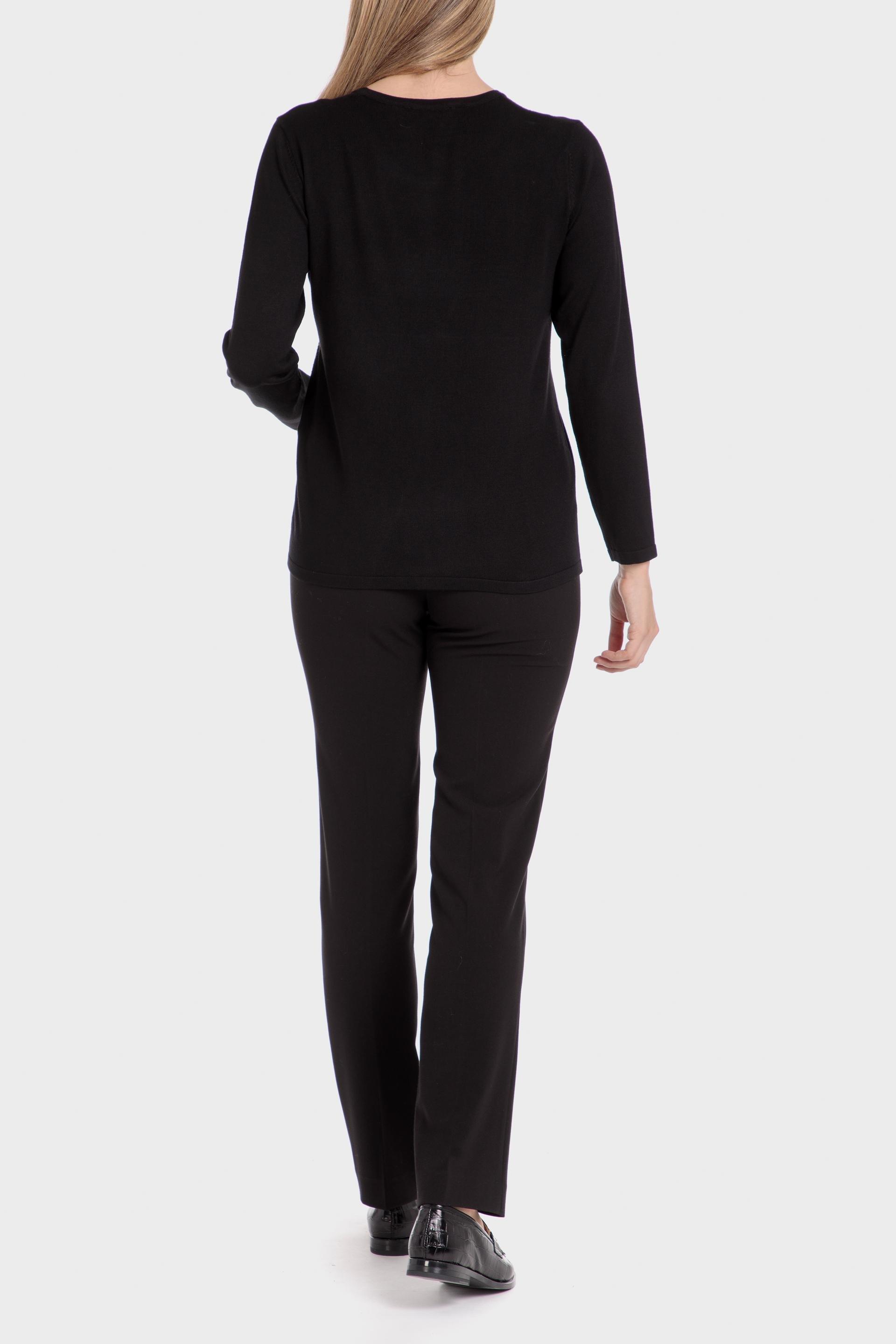 Black Round Neck Sweater, , large image number 3
