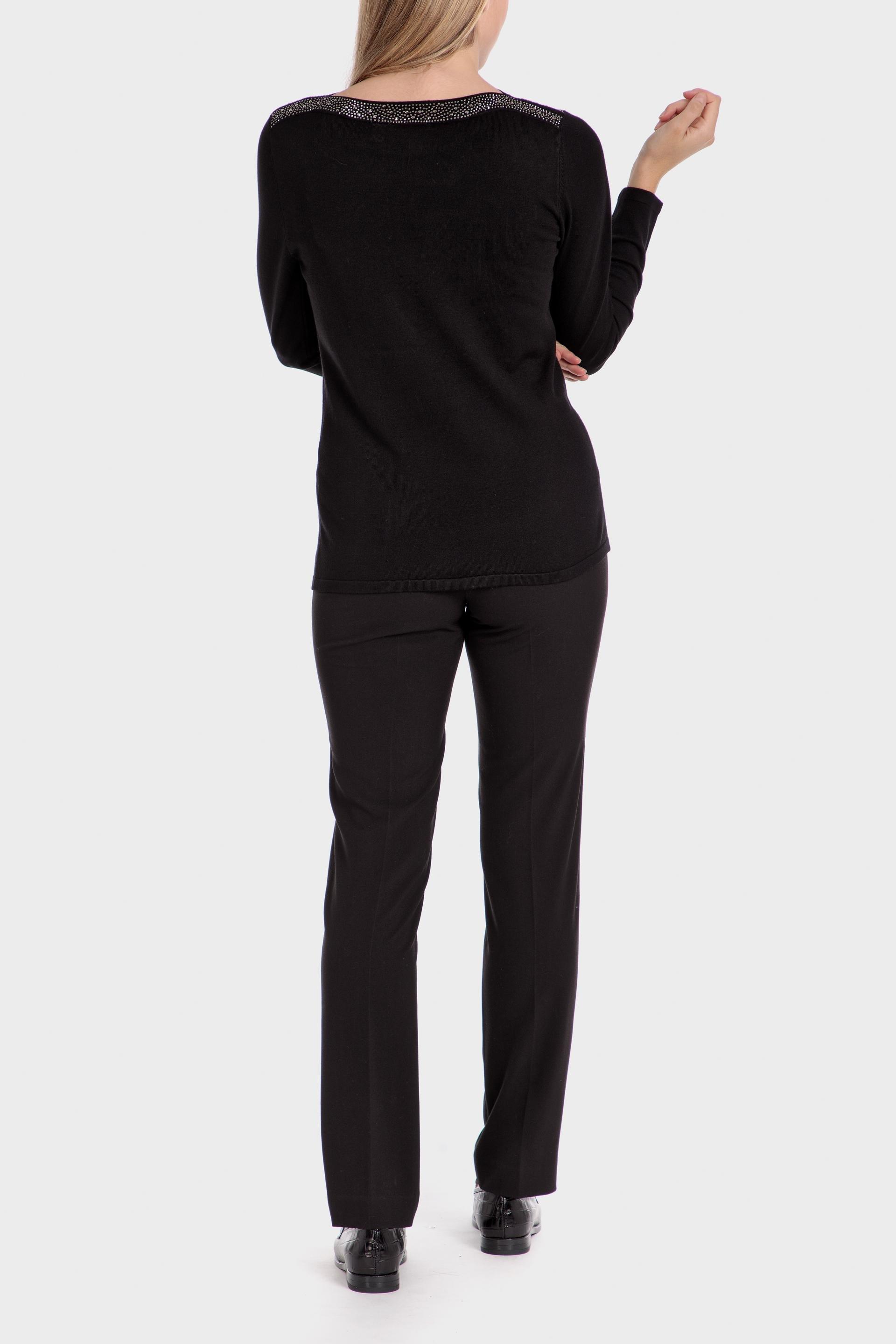 Black Detailed Sweater, , large image number 1