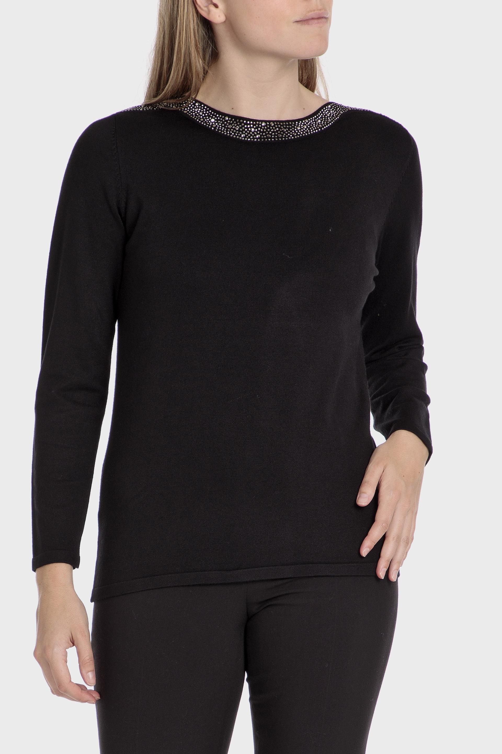 Black Detailed Sweater, , large image number 2