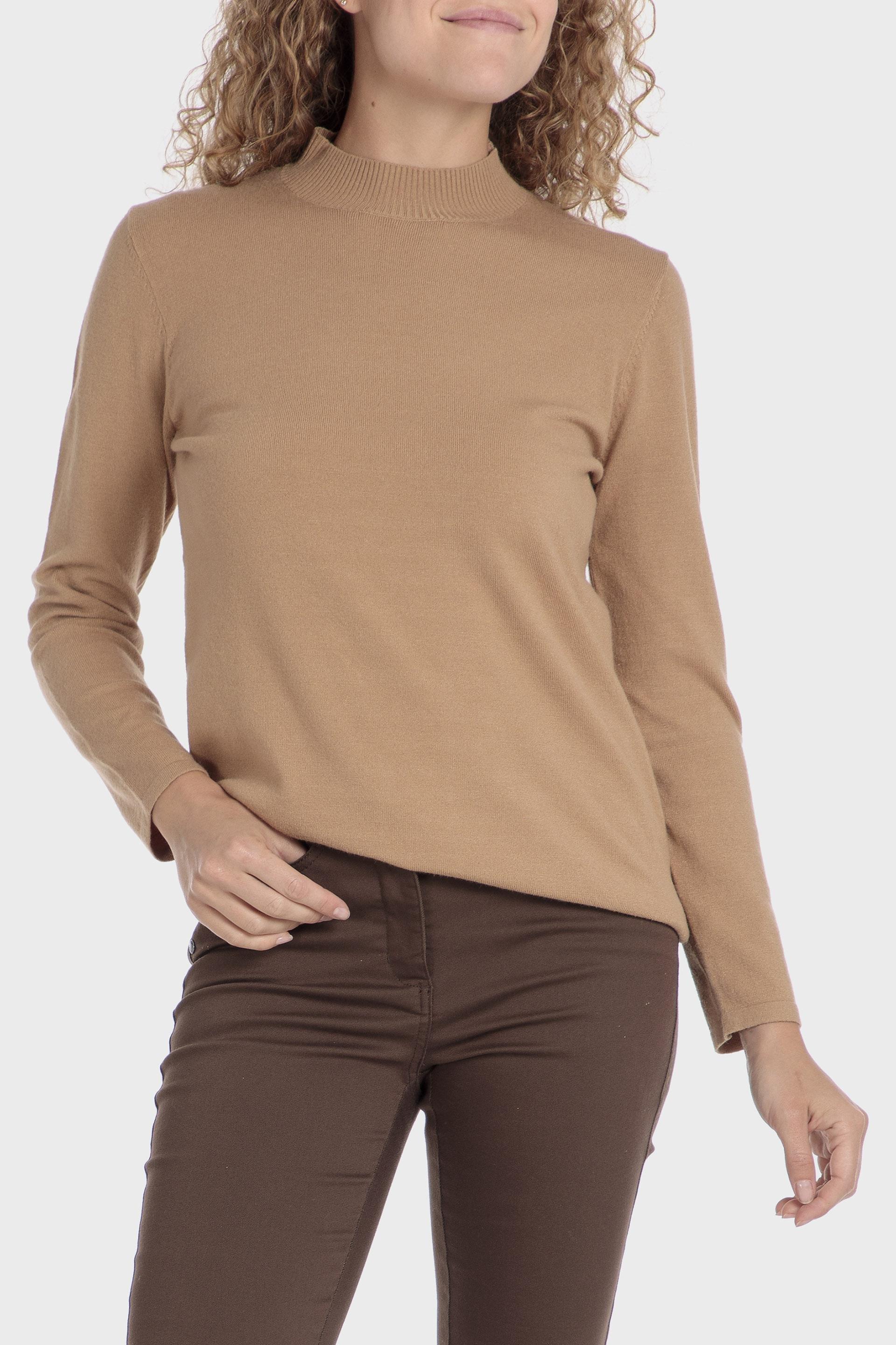 Beige Basic Casual Turtleneck, , large image number 0