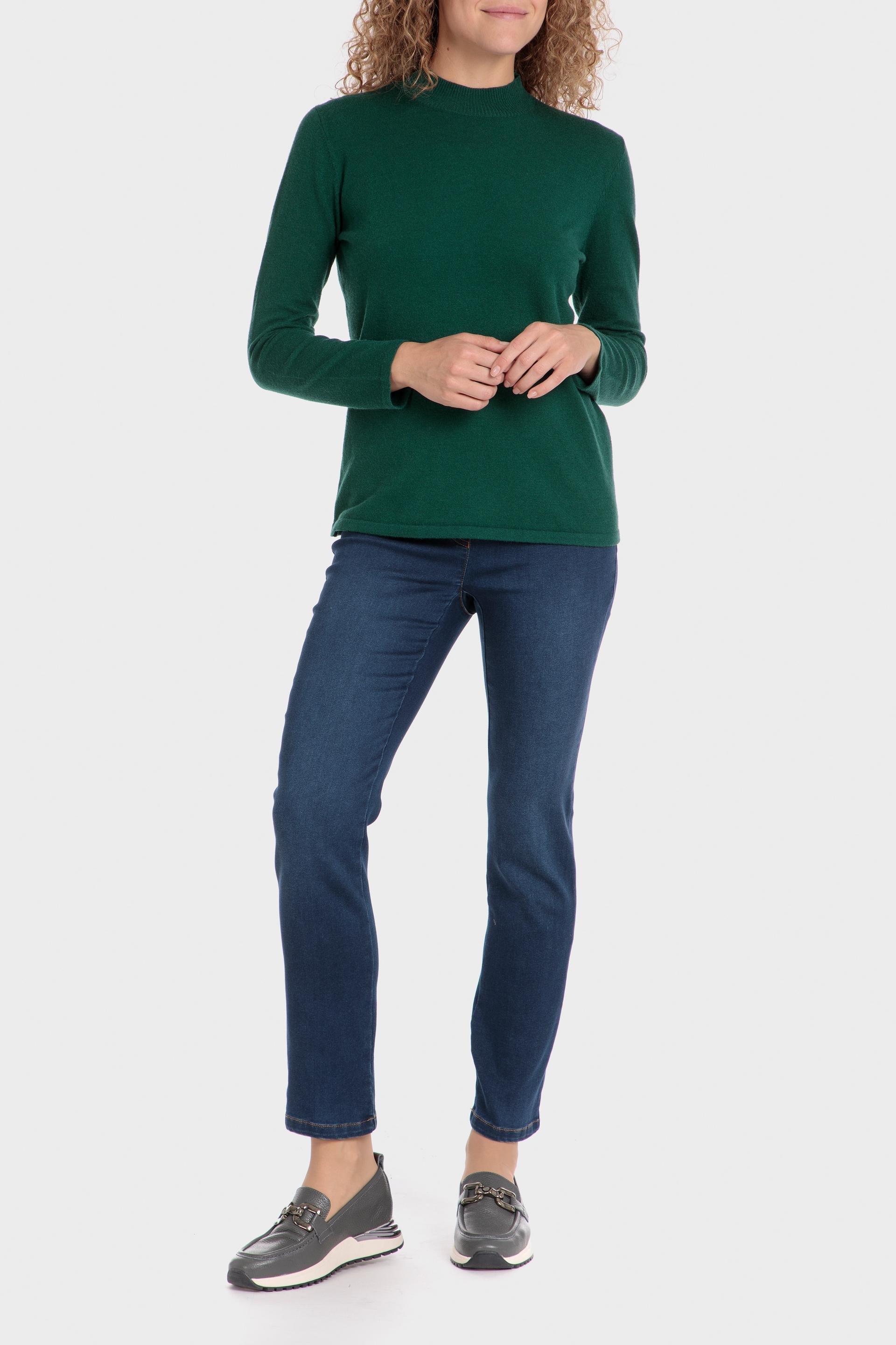 Green Plain Basic Turtleneck, , large image number 0