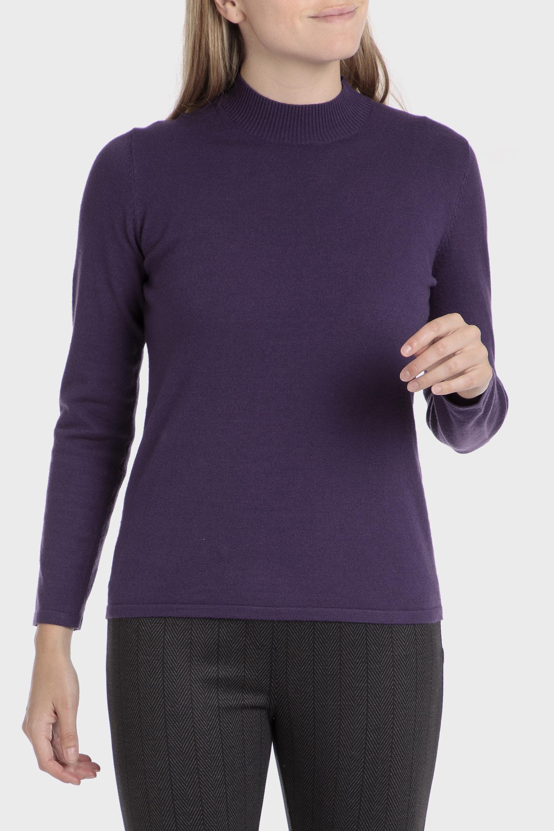 Purple Long Semi Turtleneck Jumper, , large image number 0
