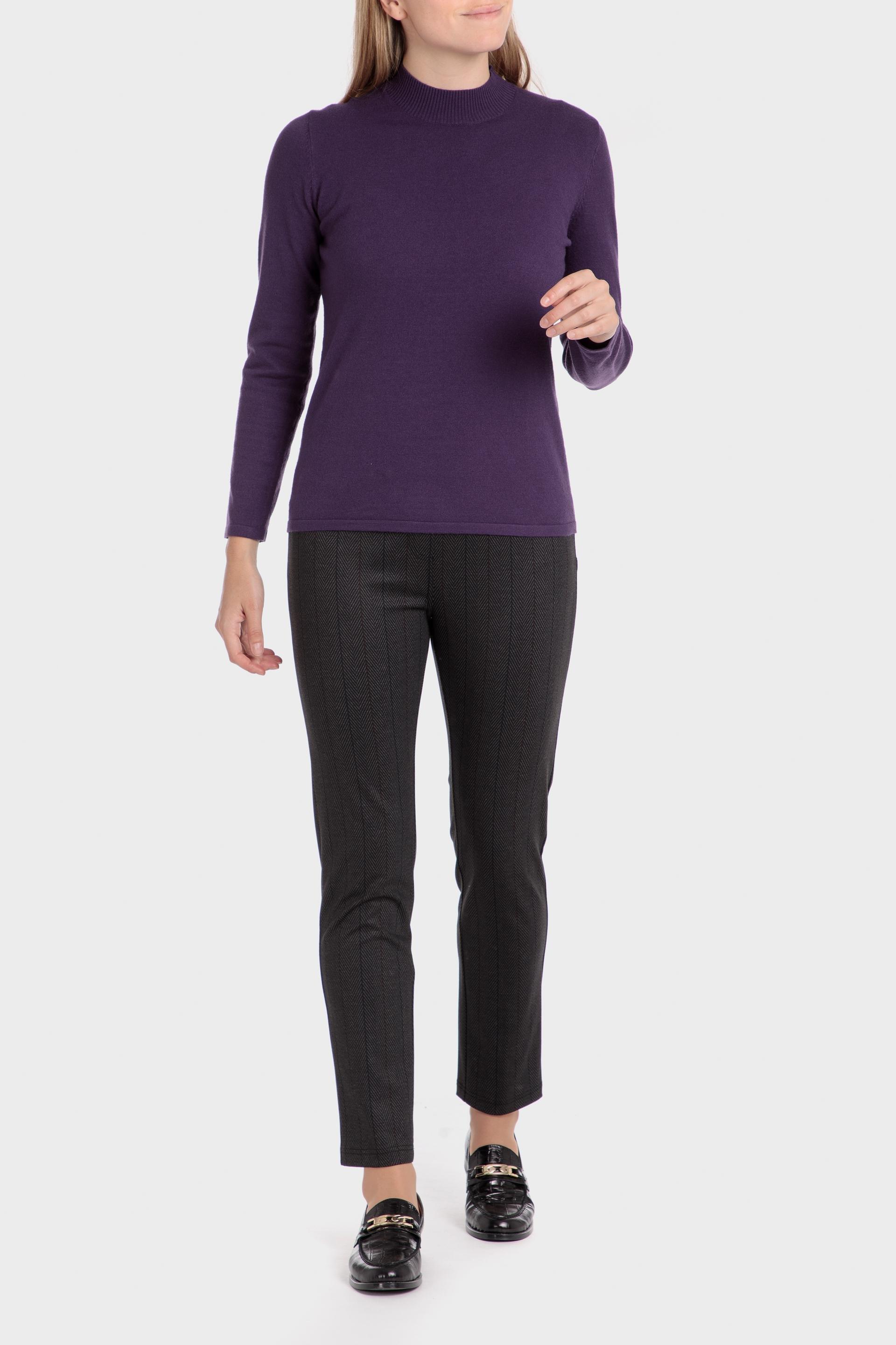 Purple Long Semi Turtleneck Jumper, , large image number 1