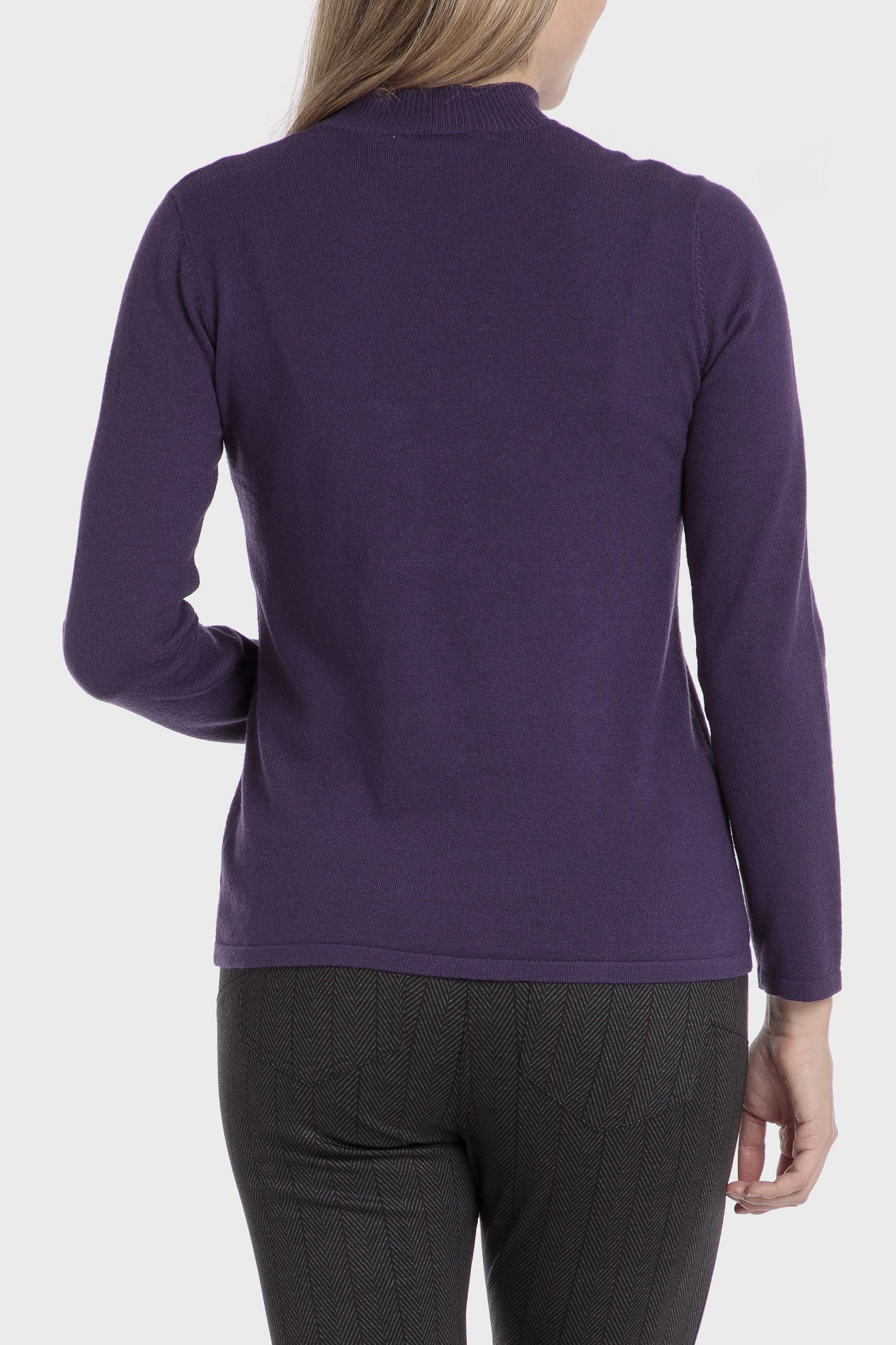 Purple Long Semi Turtleneck Jumper, , large image number 2