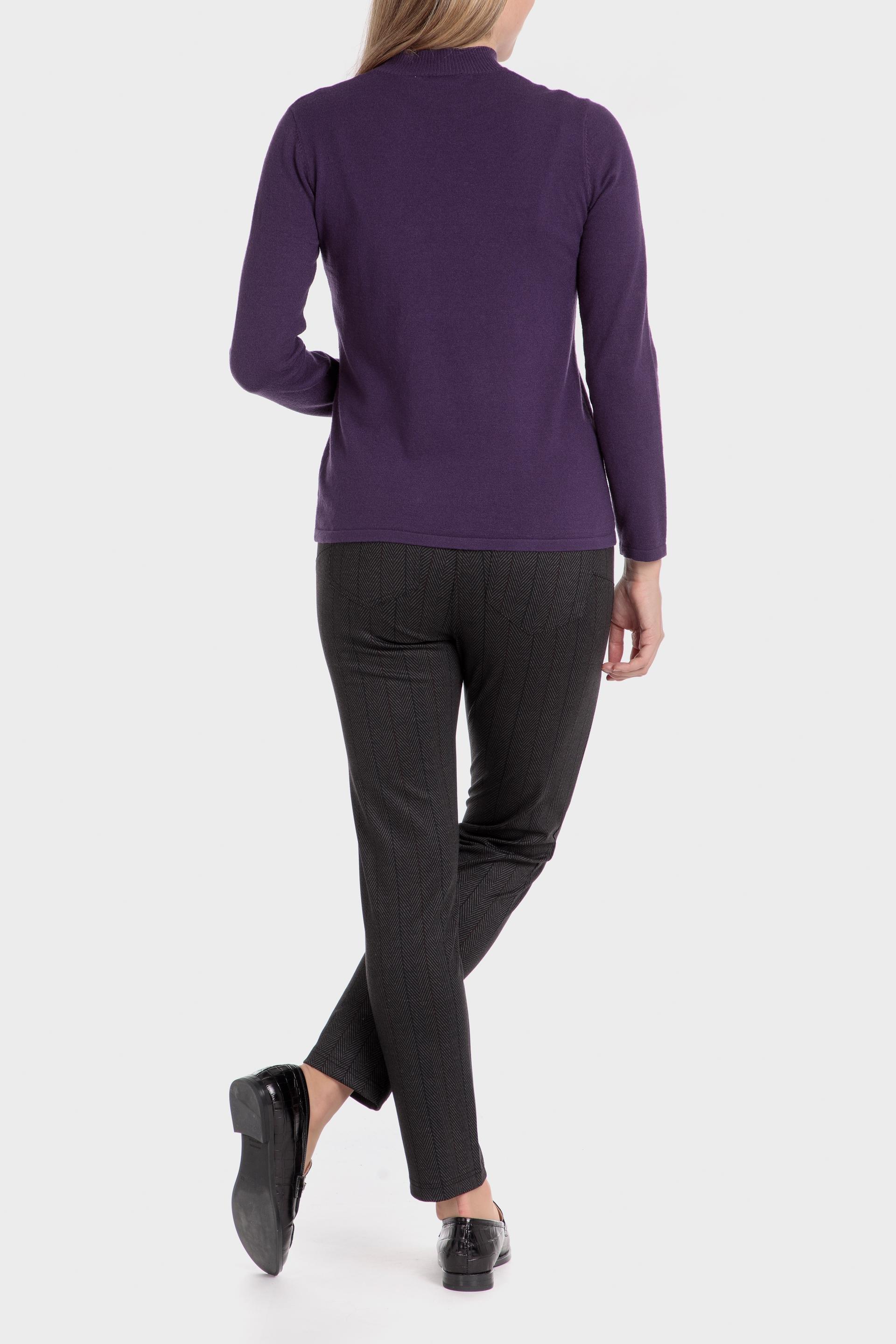 Purple Long Semi Turtleneck Jumper, , large image number 3