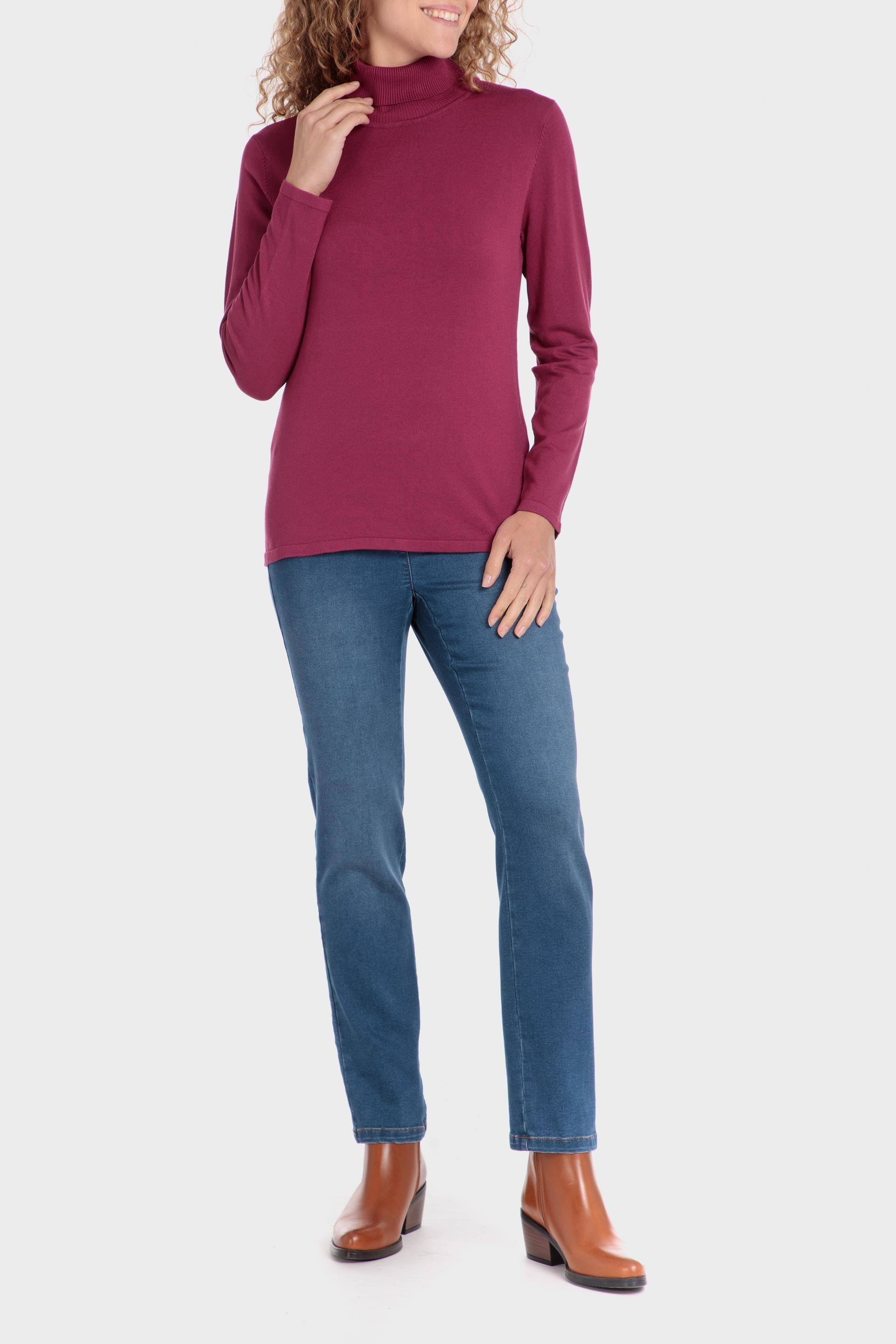 Purple Basic Turtleneck Sweater, , large image number 2