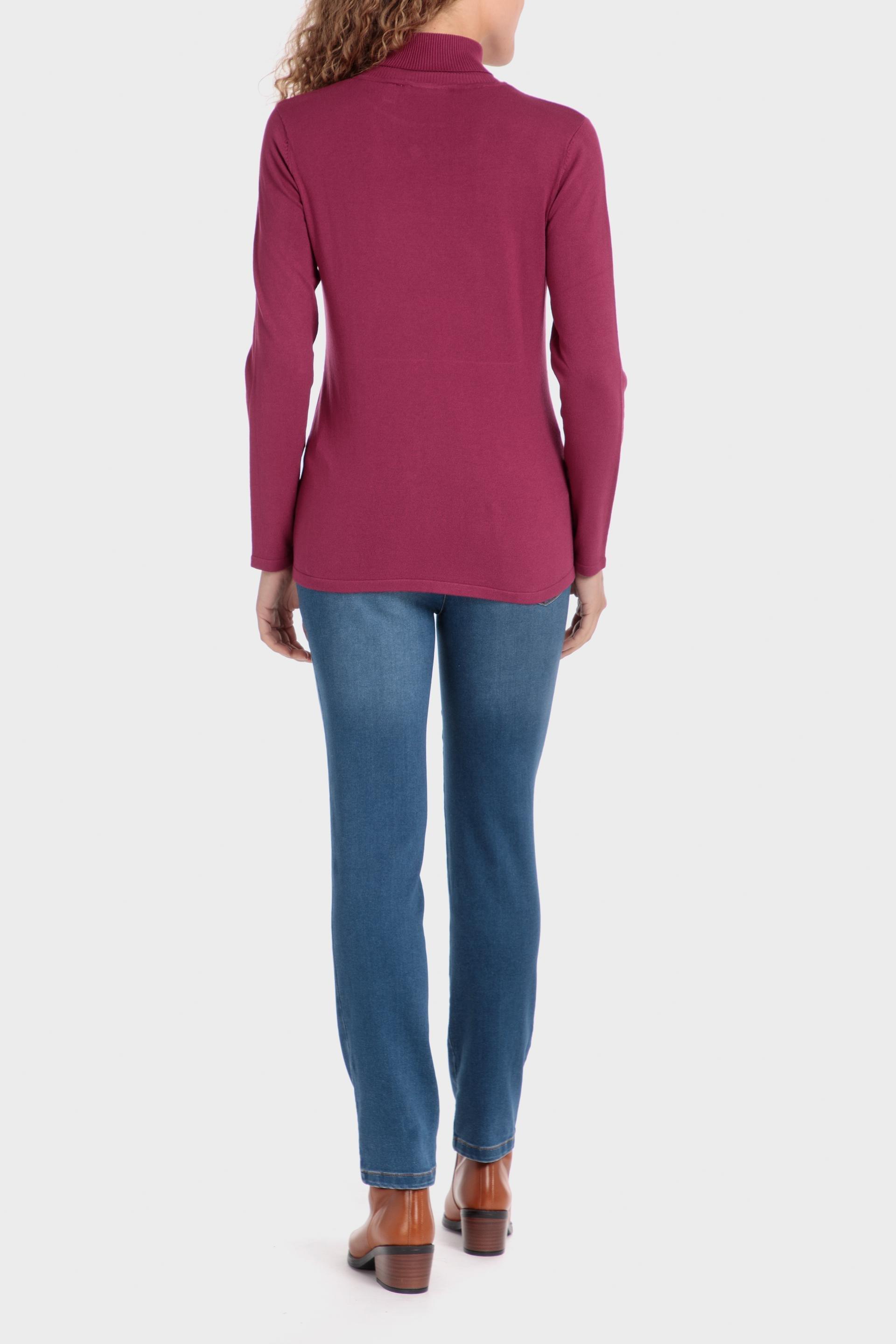 Purple Basic Turtleneck Sweater, , large image number 3