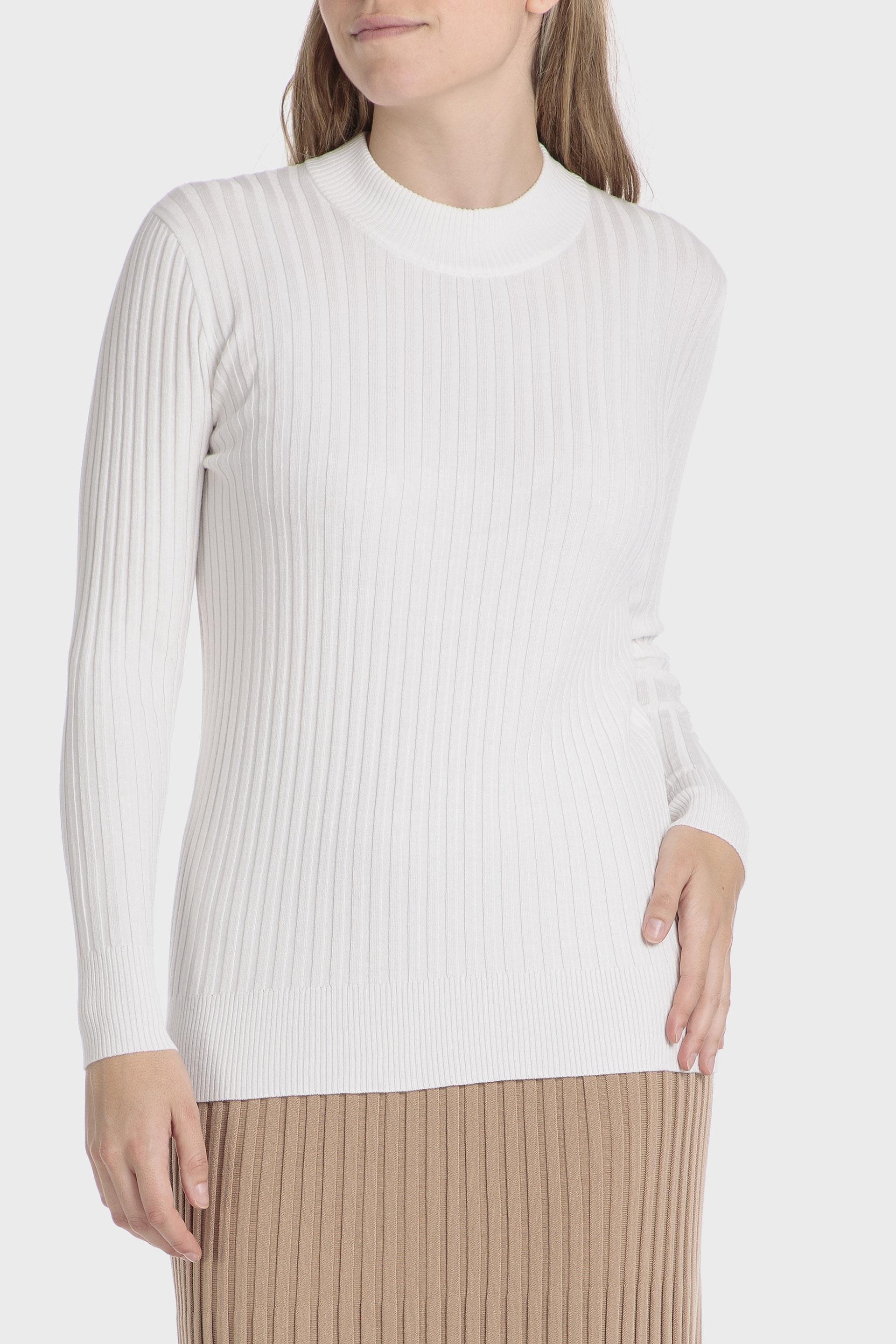 White Ribbed Sweater, , large image number 0