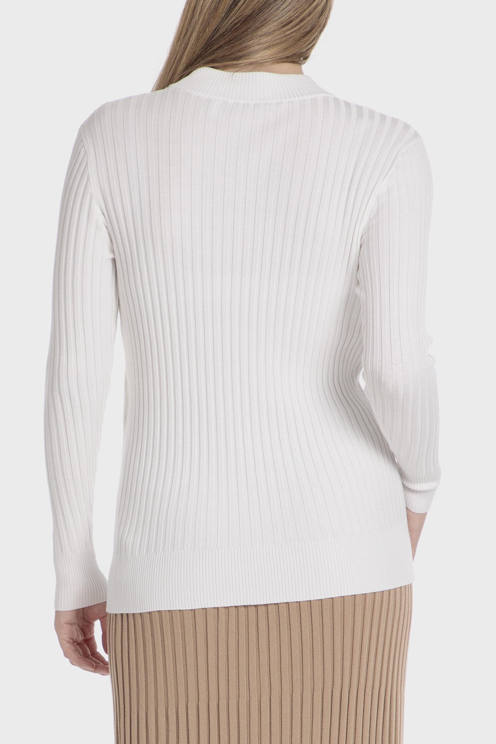 White Ribbed Sweater, , large image number 1