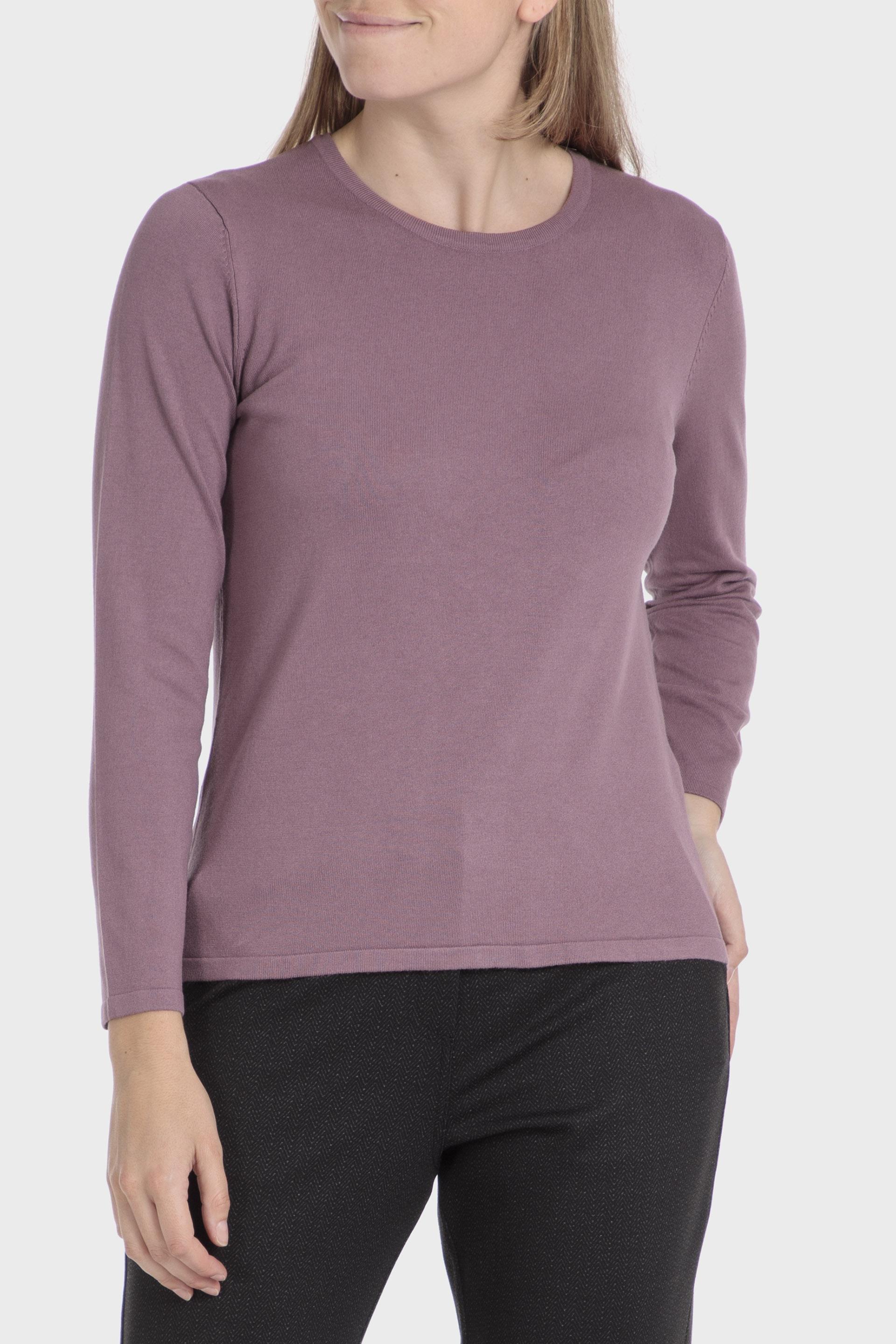 Purple Plain Slim Sweater, Lillac Hydrangea, large image number 0