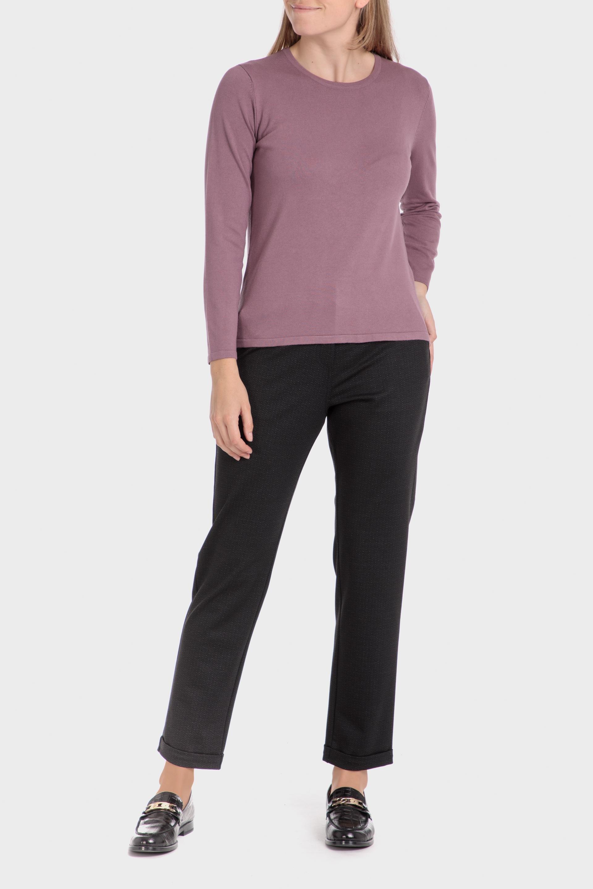 Purple Plain Slim Sweater, Lillac Hydrangea, large image number 1