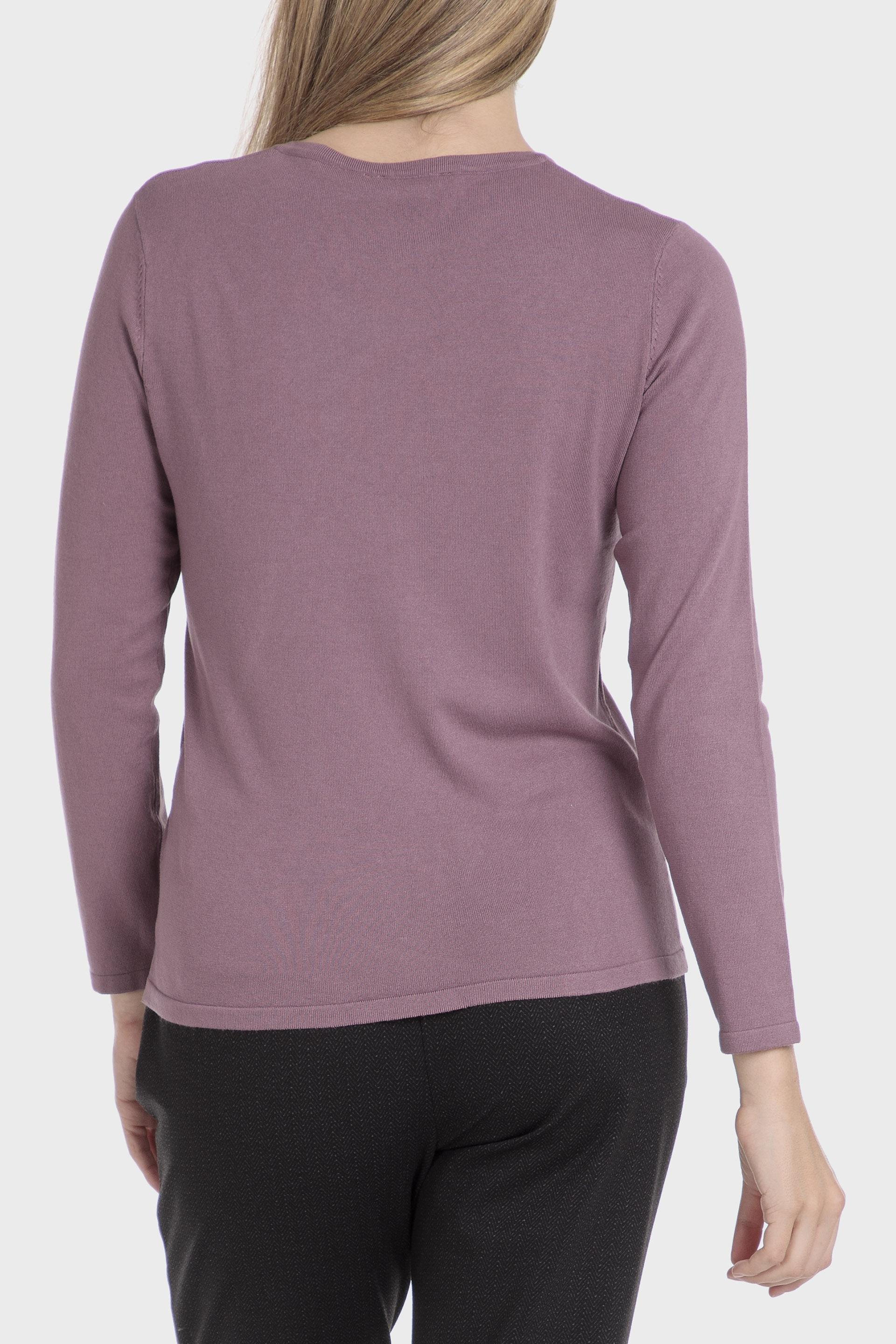 Purple Plain Slim Sweater, Lillac Hydrangea, large image number 3