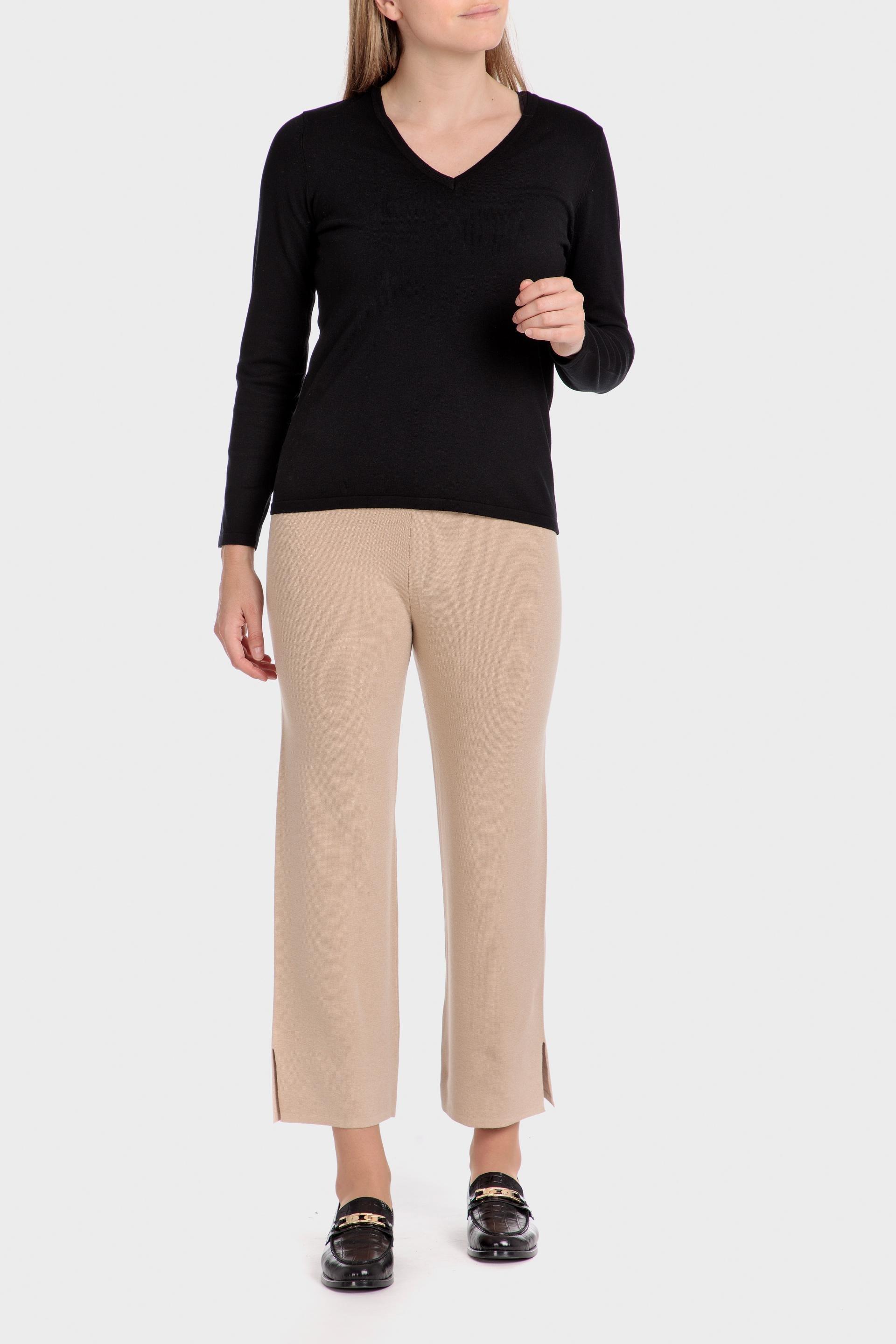 Black Plain Slim Sweater, , large image number 1