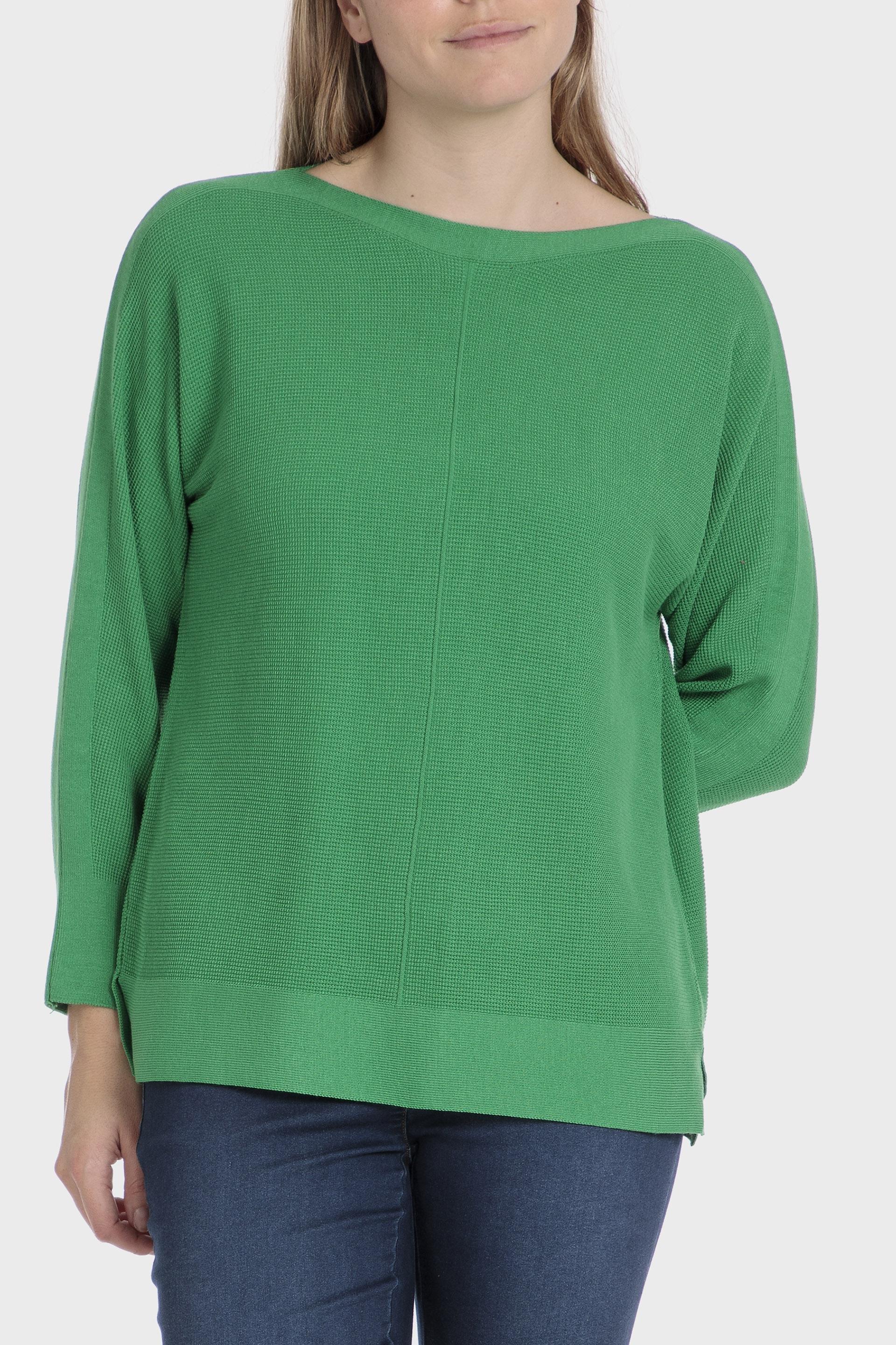 Green Textured Oversized Sweater, , large image number 0