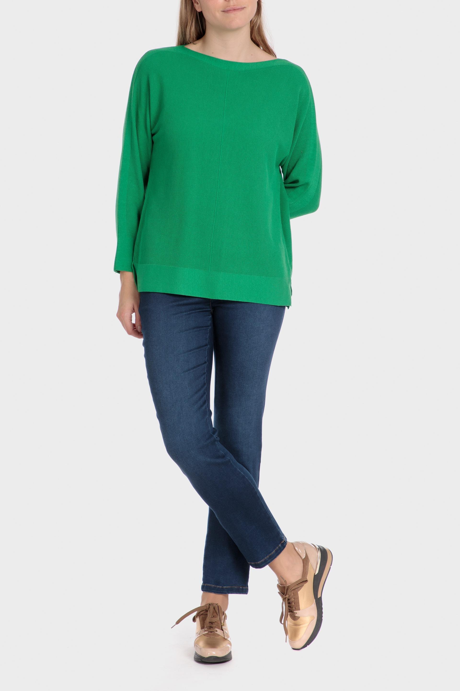 Green Textured Oversized Sweater, , large image number 1