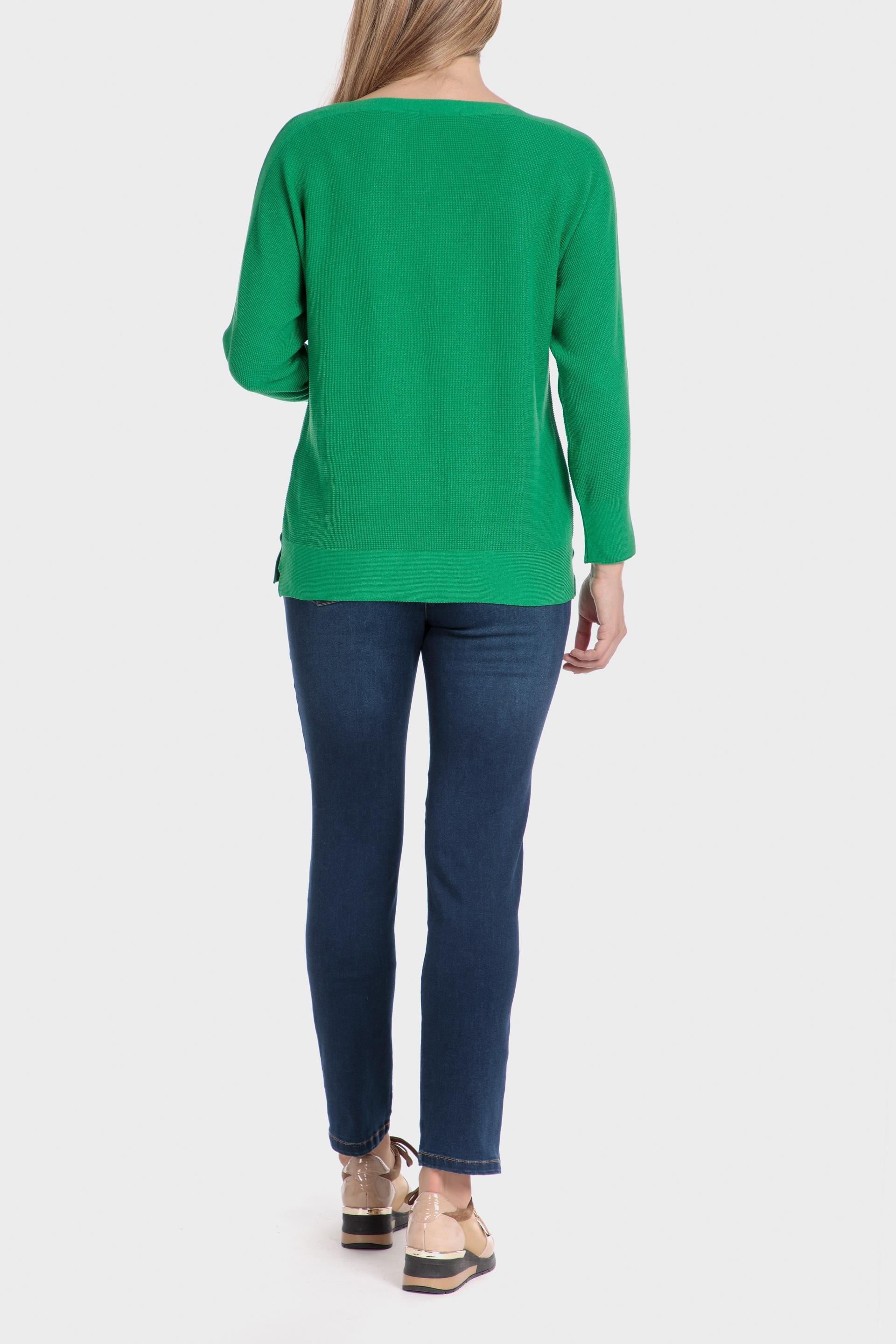 Green Textured Oversized Sweater, , large image number 2