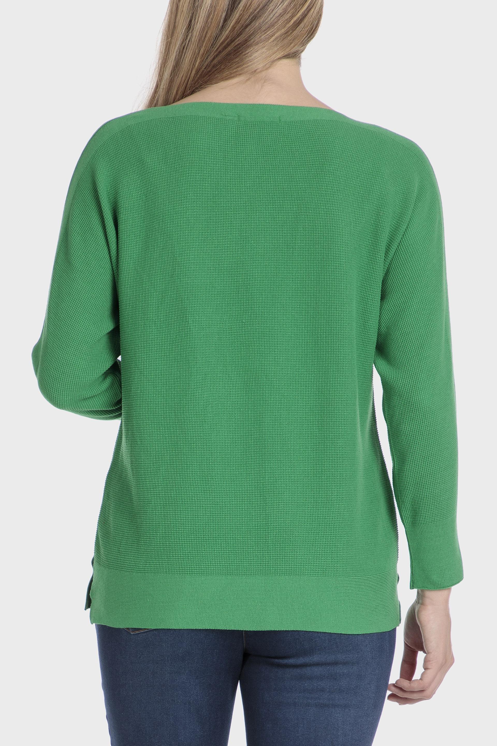 Green Textured Oversized Sweater, , large image number 3