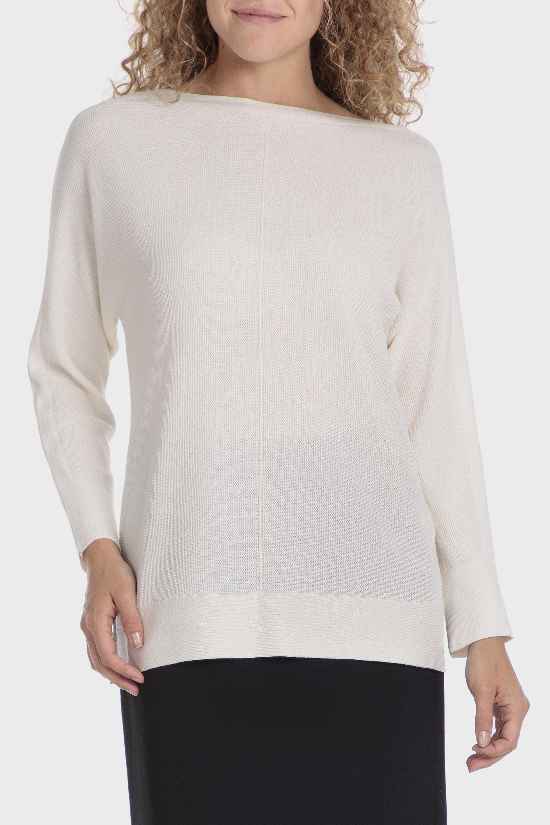 White Relaxed Sweater, , large image number 0
