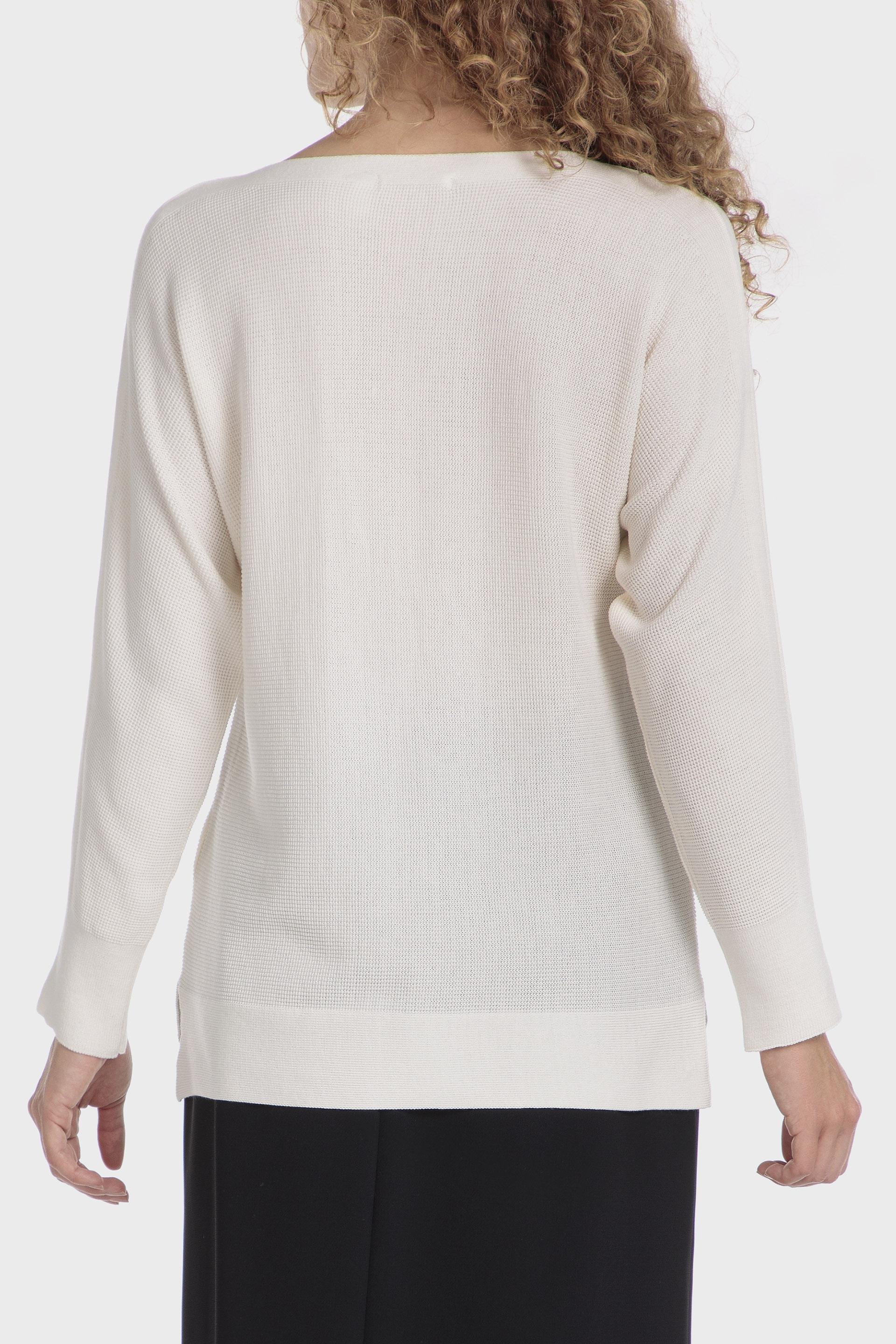 White Relaxed Sweater, , large image number 3