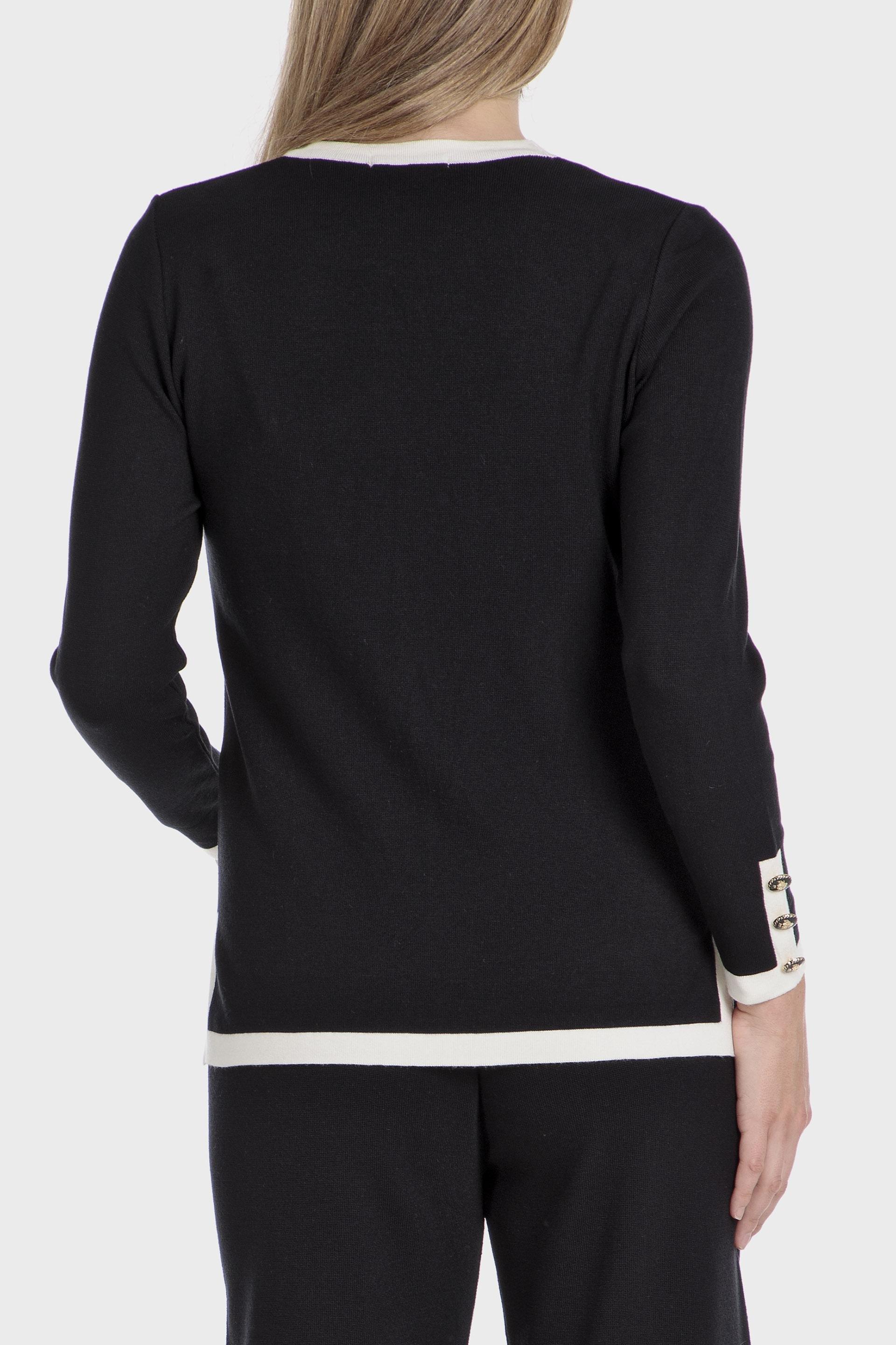 Black Plain Sweater, Black, large image number 3