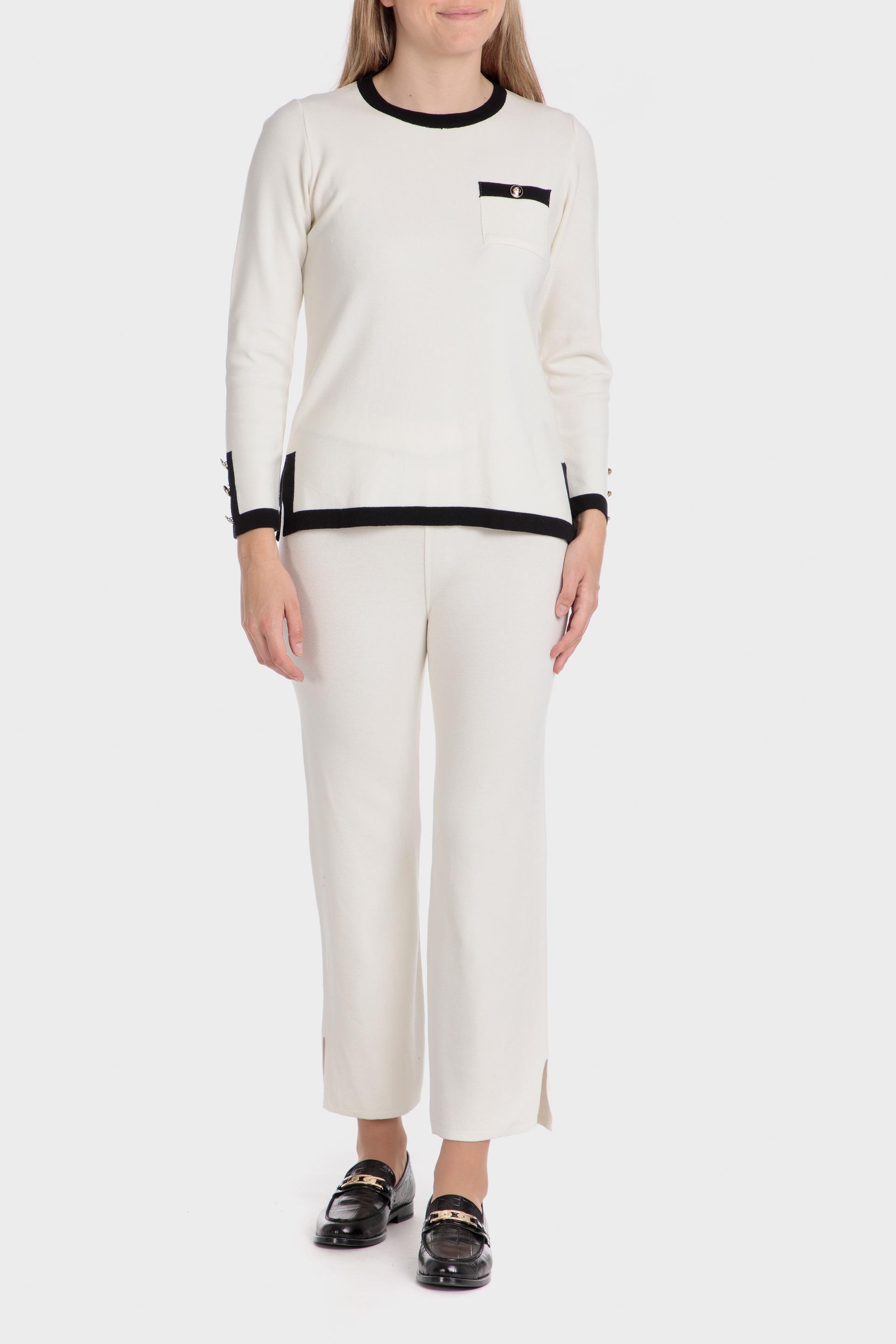 White Two Tone Jumper, , large image number 1