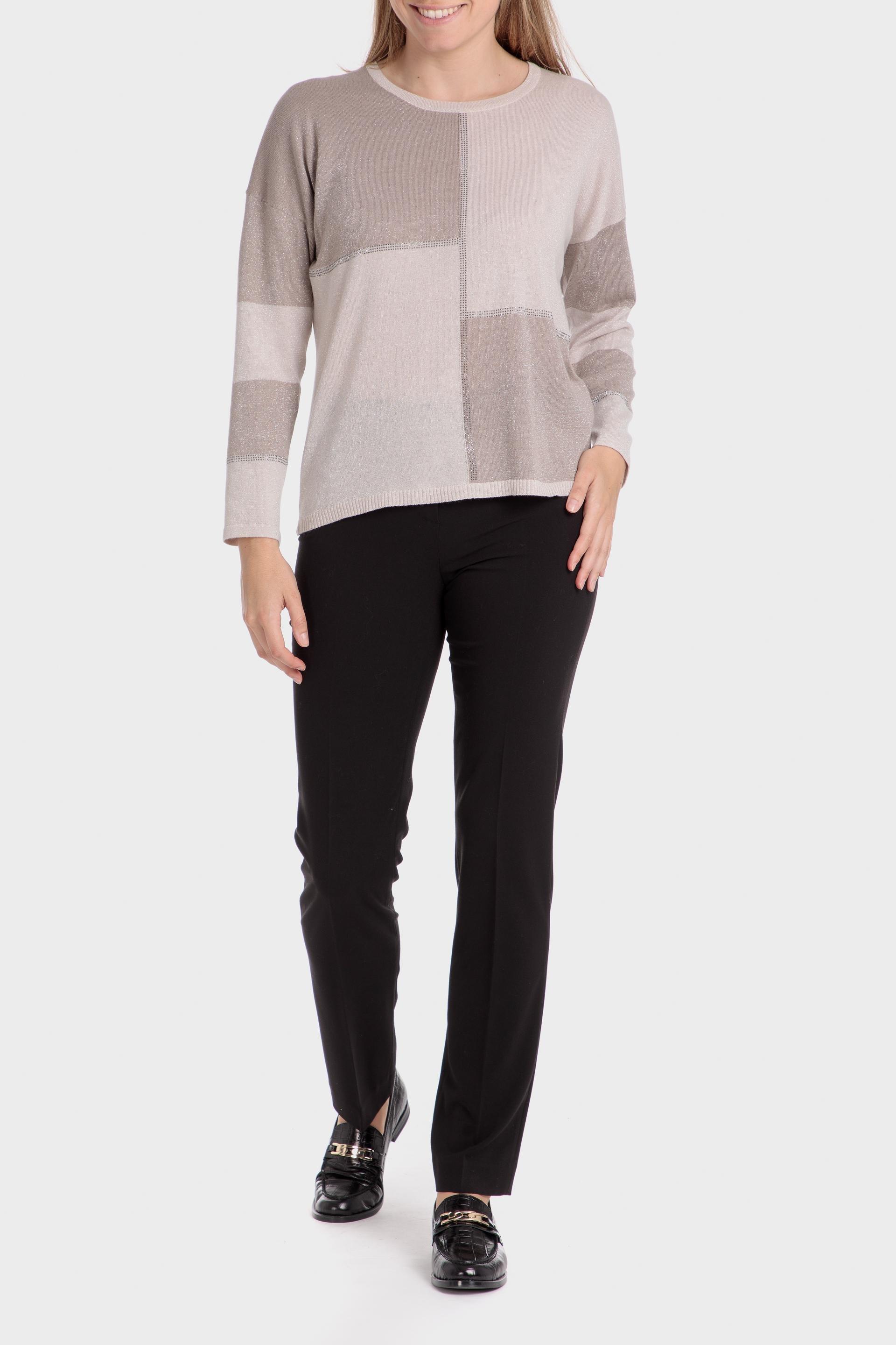Beige Textured Jumpers Intarsia, , large image number 1