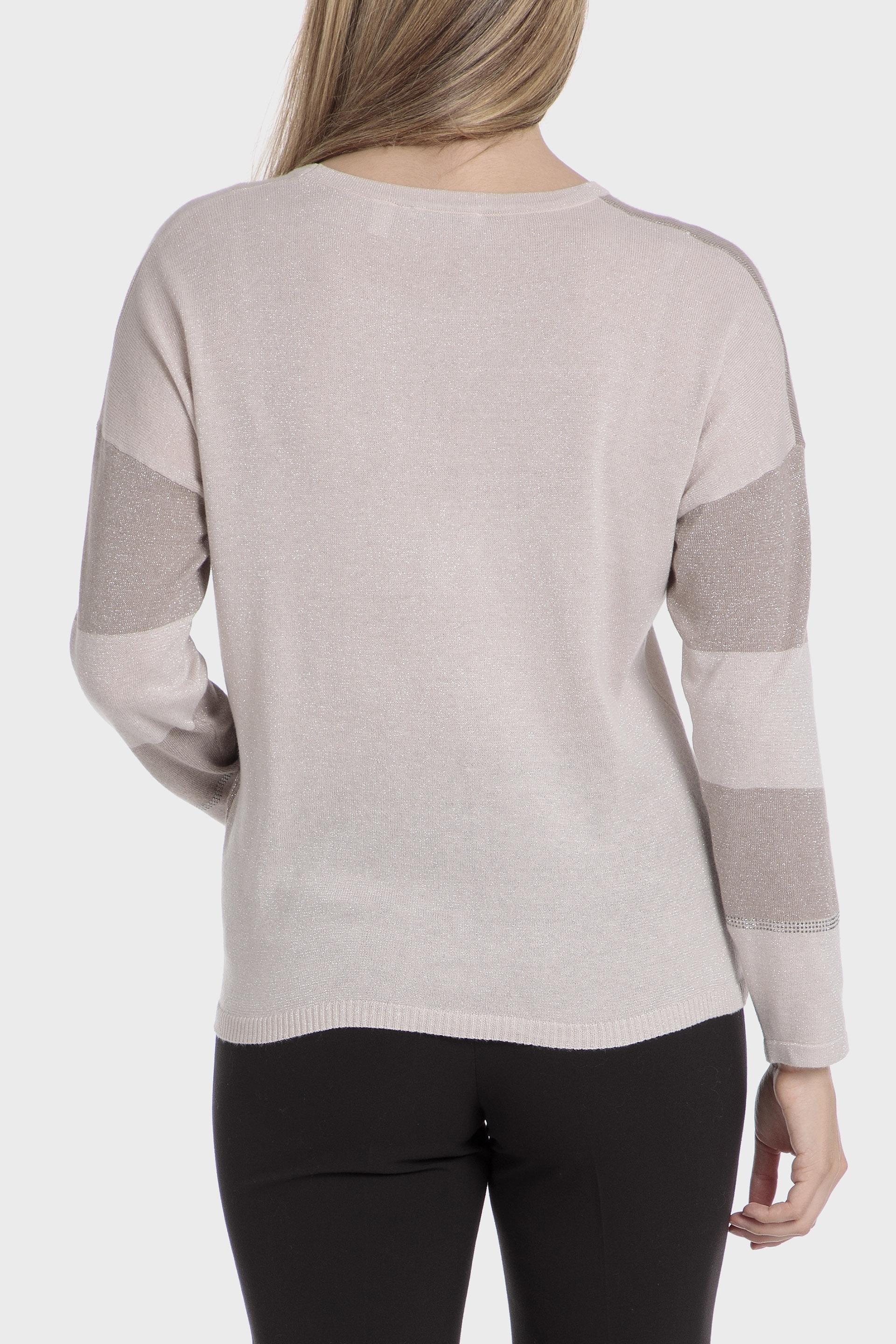 Beige Textured Jumpers Intarsia, , large image number 2