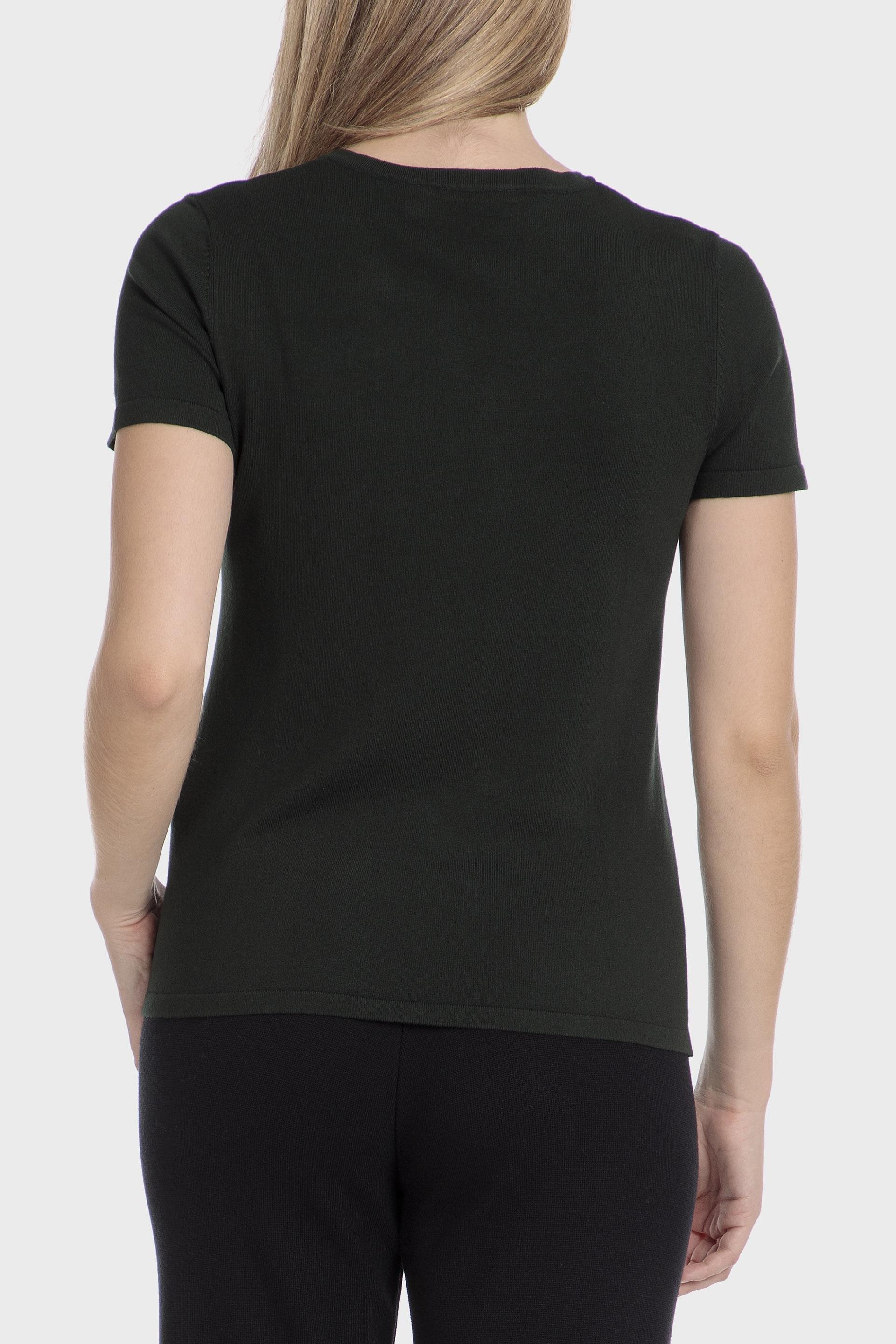 Black Plain Crew Neck T-Shirt, Green Forest, large image number 1