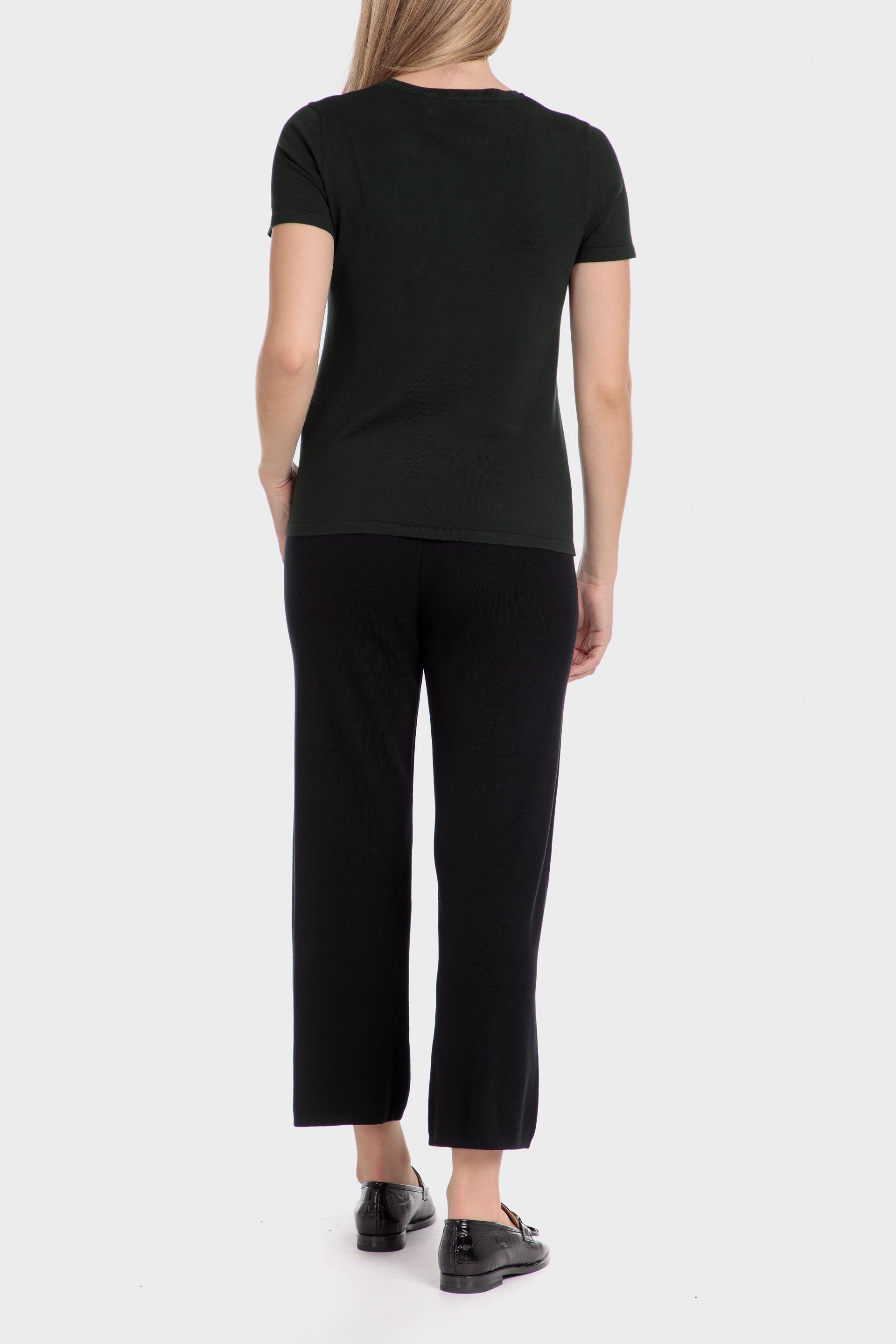 Black Plain Crew Neck T-Shirt, Green Forest, large image number 3