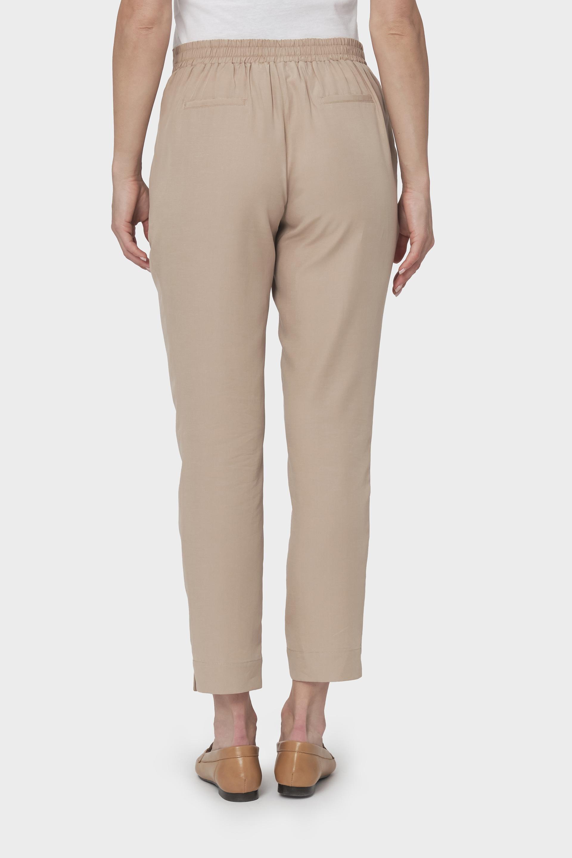 Brown Elastic Waist Trousers, , large image number 2