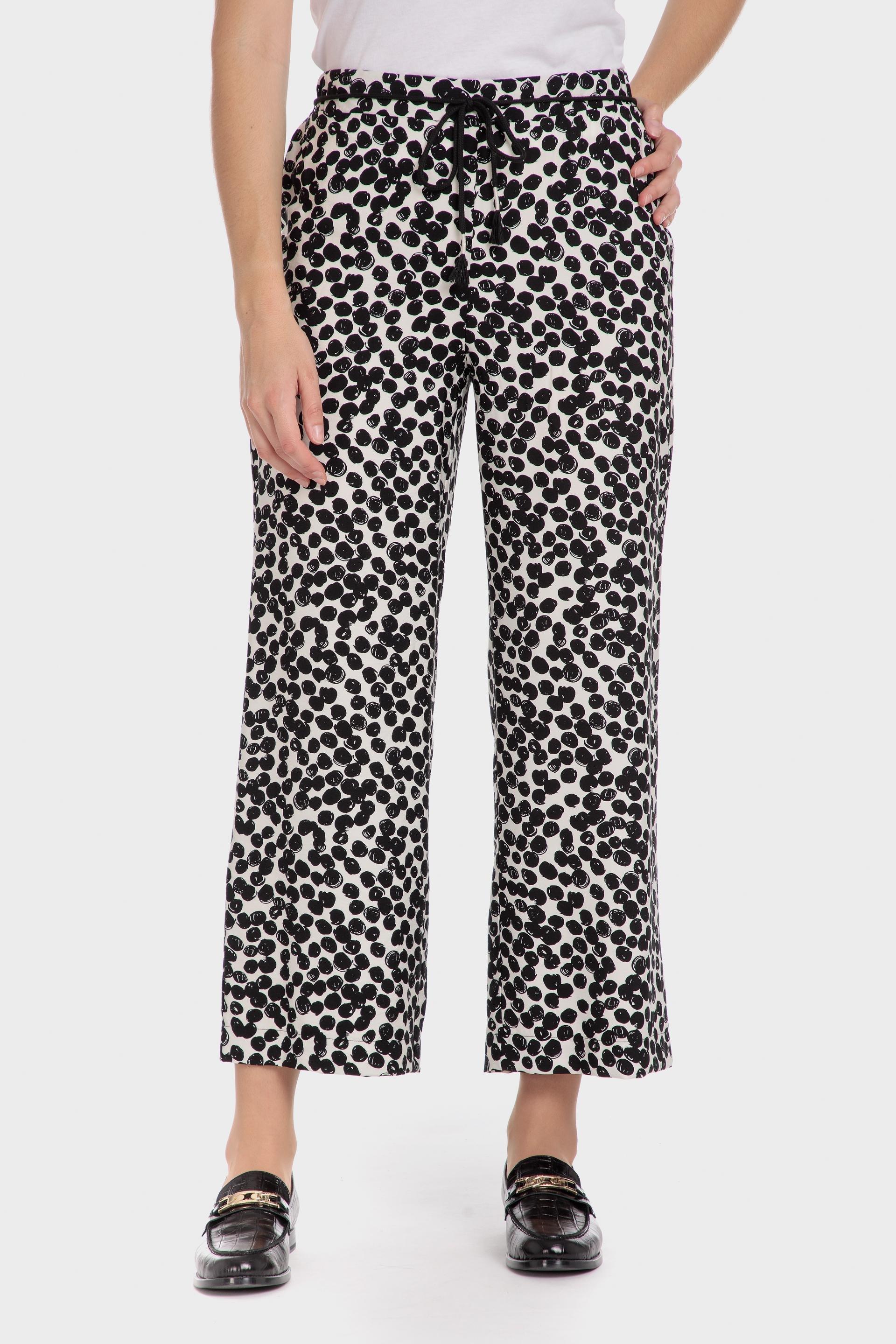 Black Abstract Casual Trousers, , large image number 0