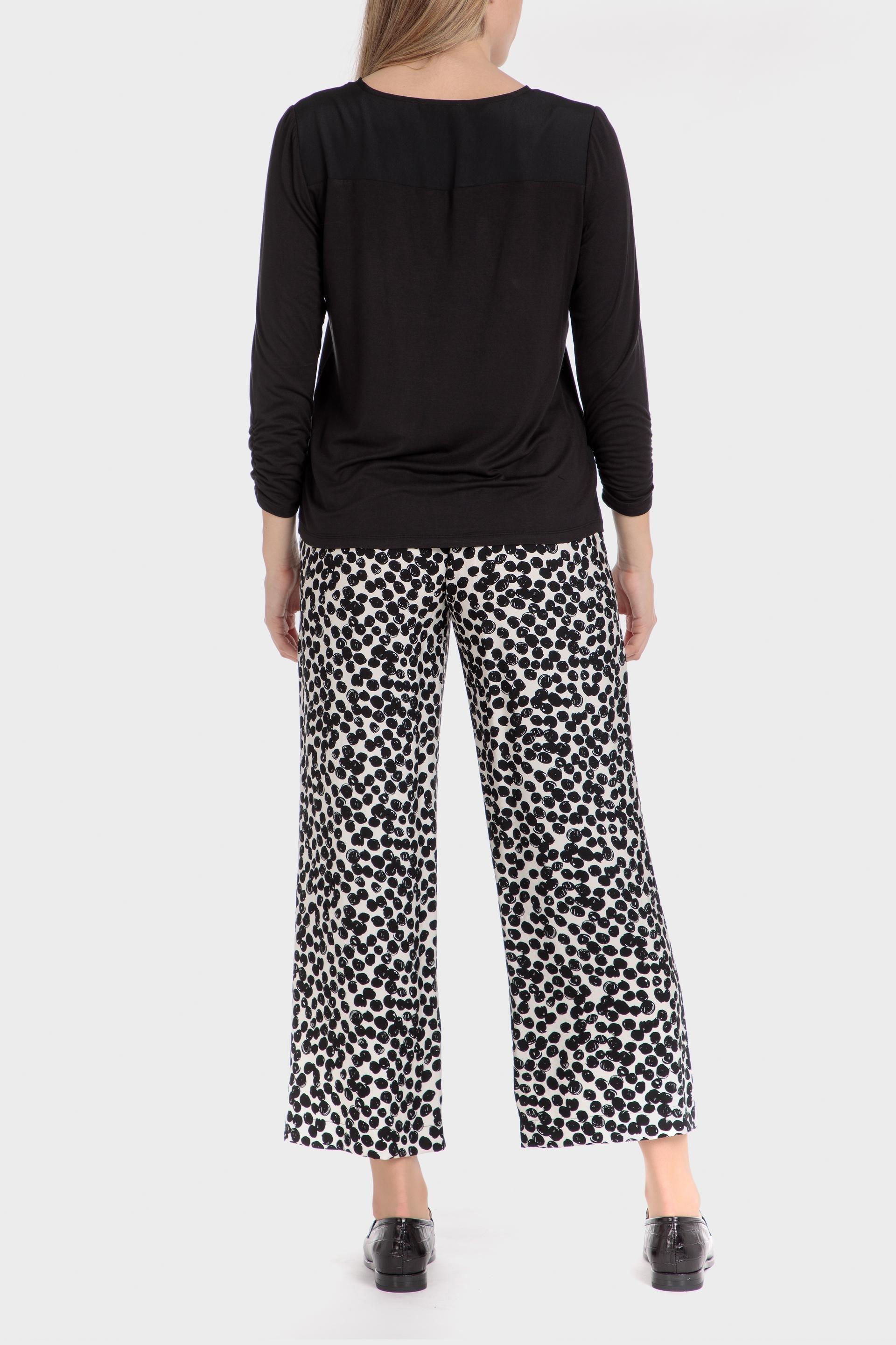 Black Abstract Casual Trousers, , large image number 3