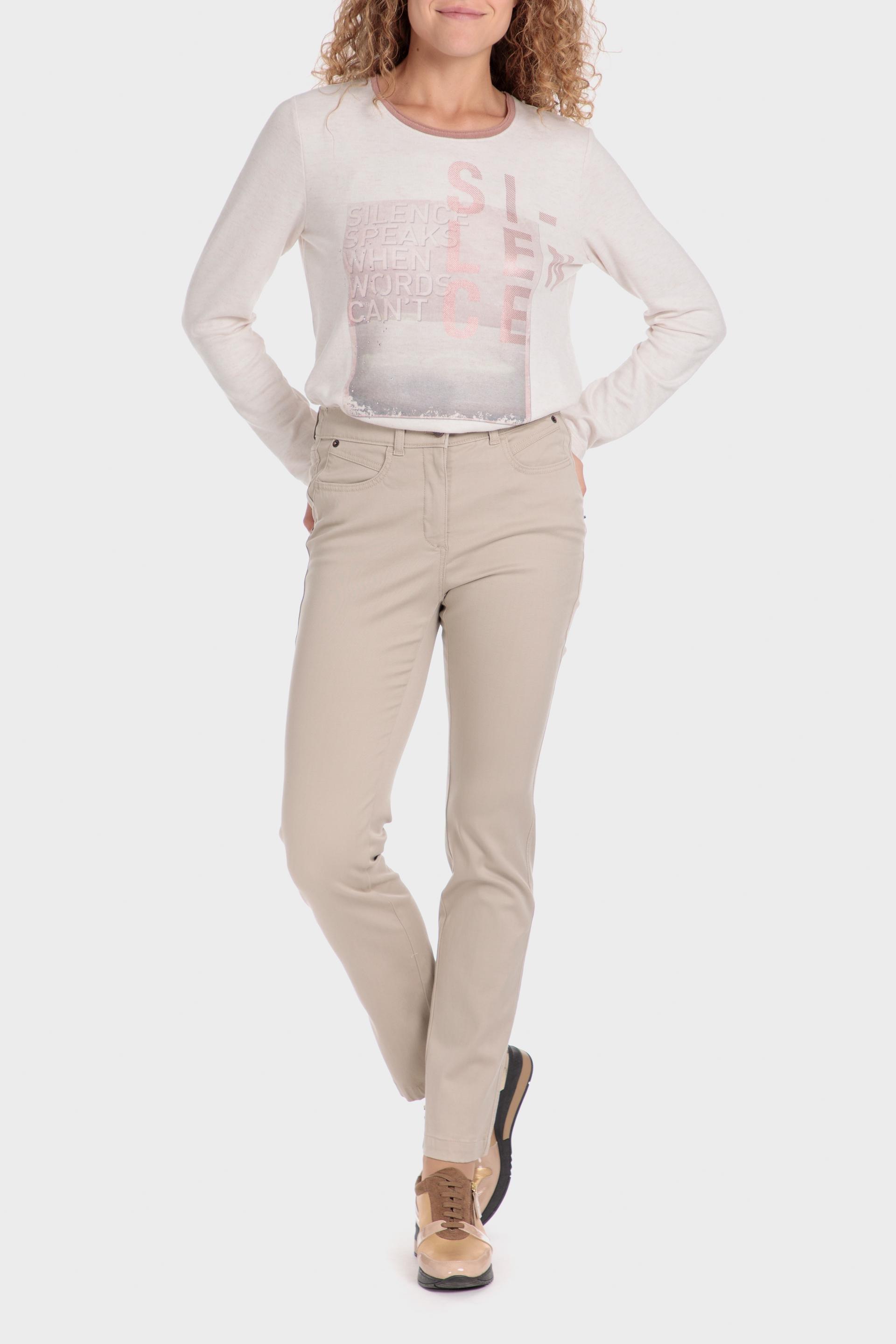 Beige Plain Chinos, , large image number 1