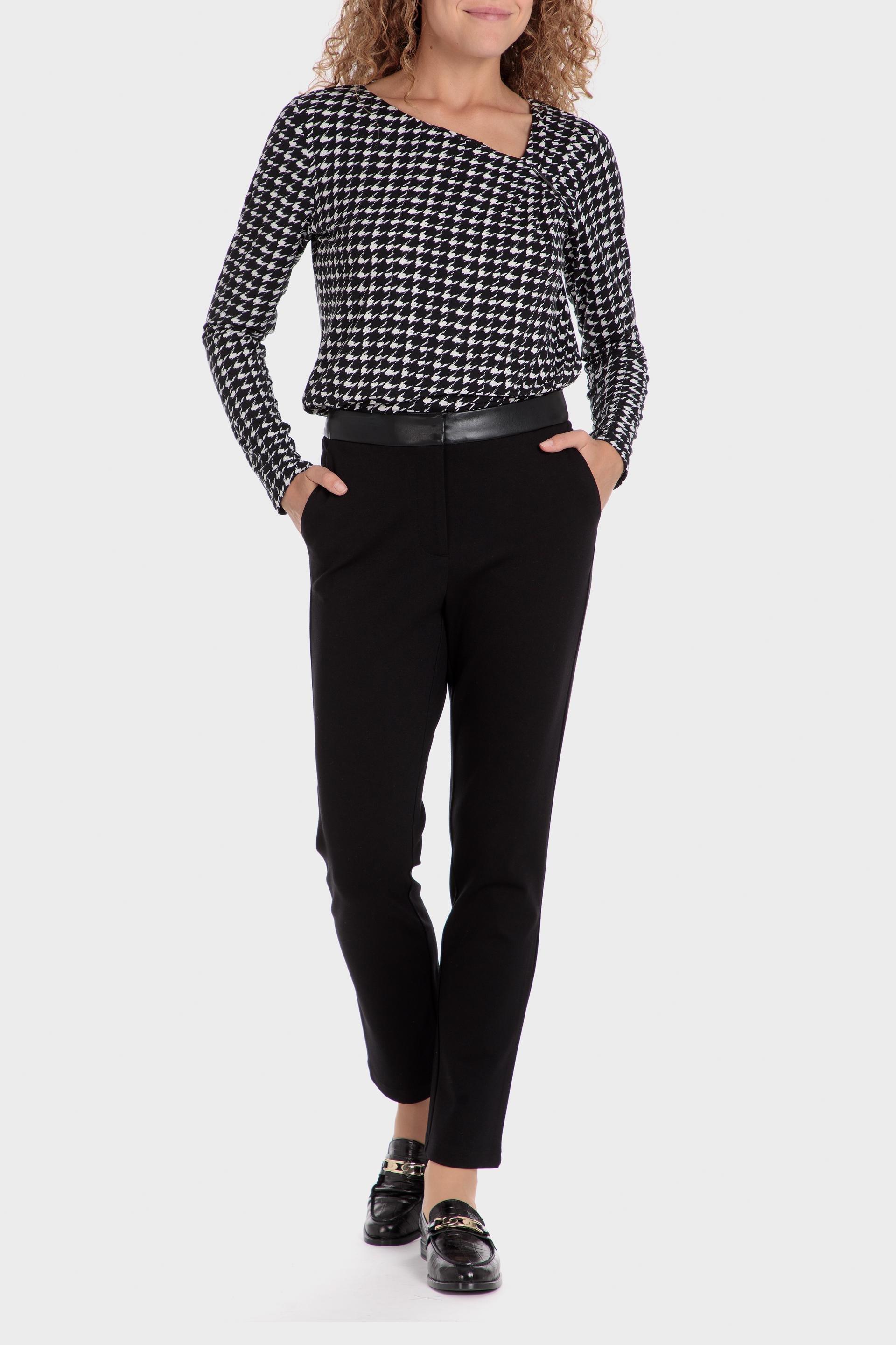 Black Leather Effect Casual Trousers, , large image number 1