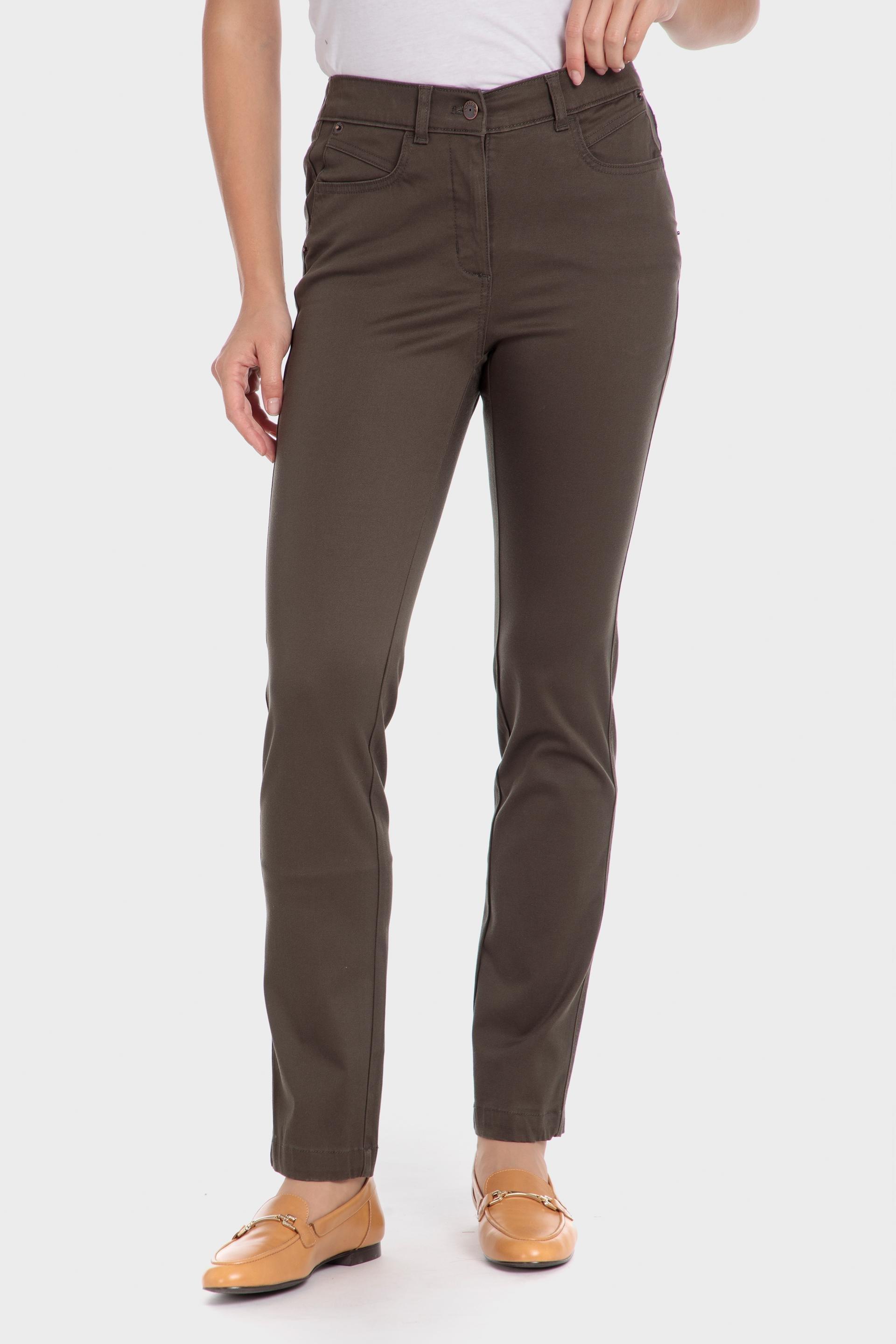 Brown Plain Casual Trousers, , large image number 0