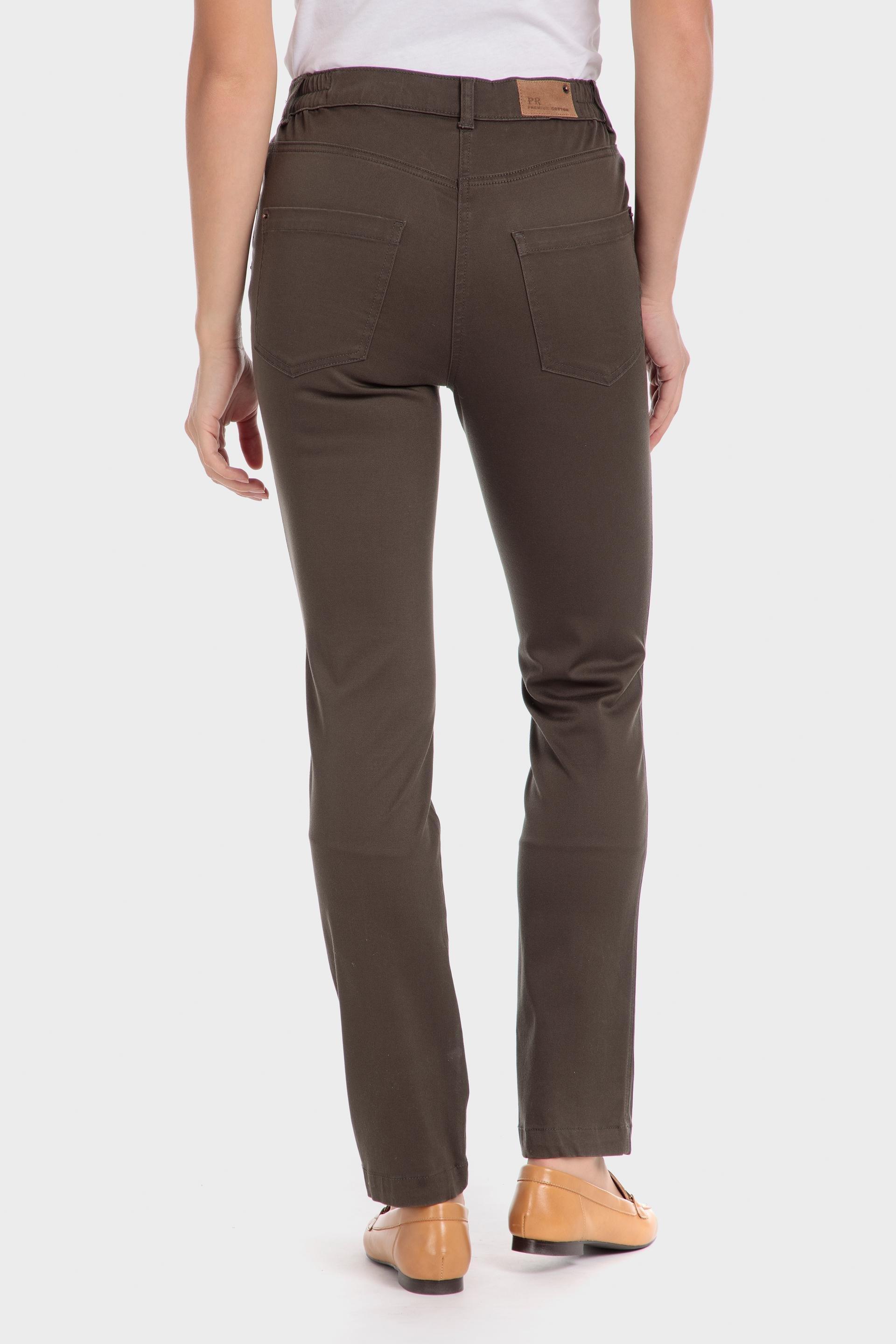 Brown Plain Casual Trousers, , large image number 2
