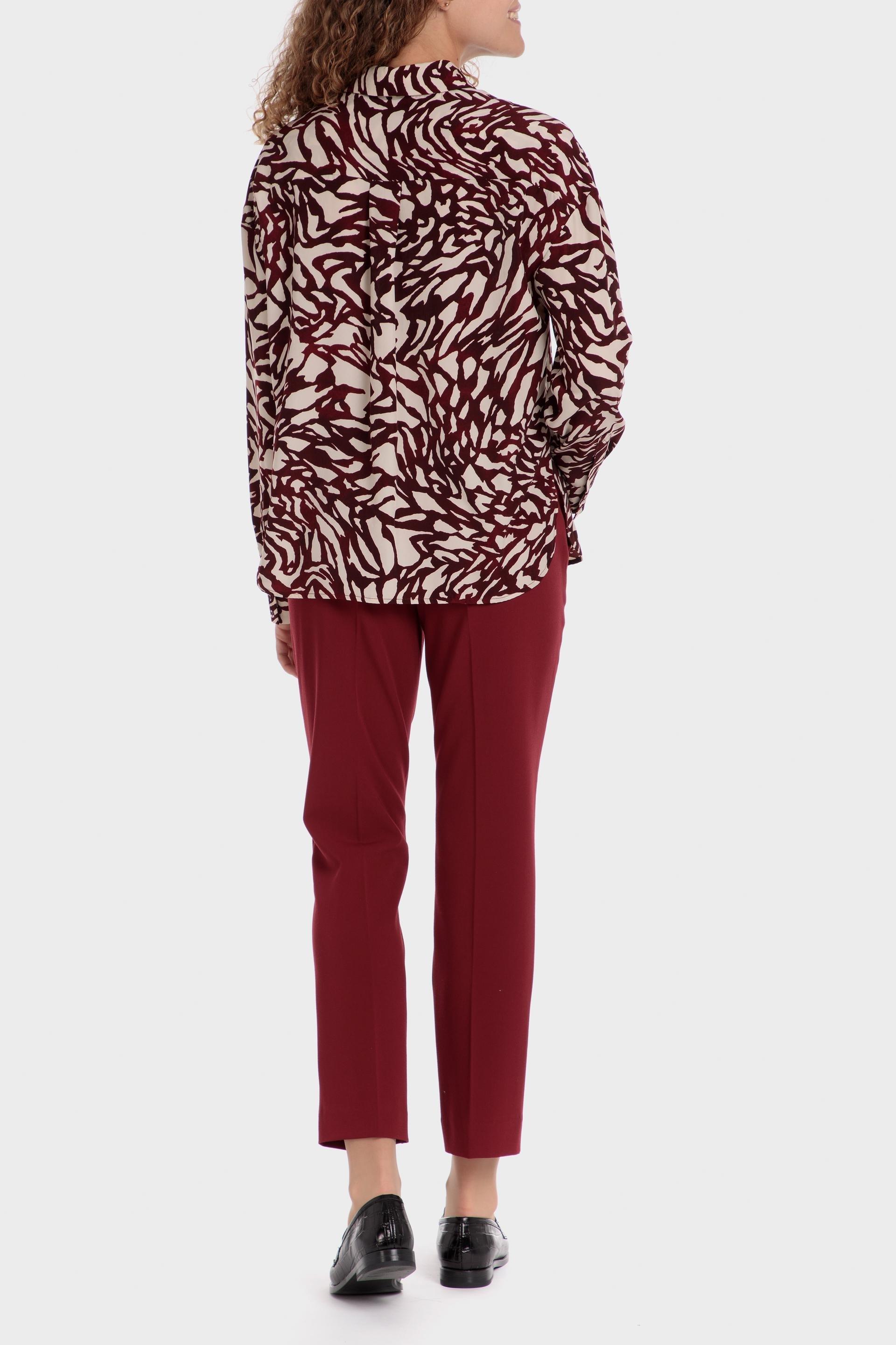 Red Printed Formal Ankle-Length Trousers, , large image number 1