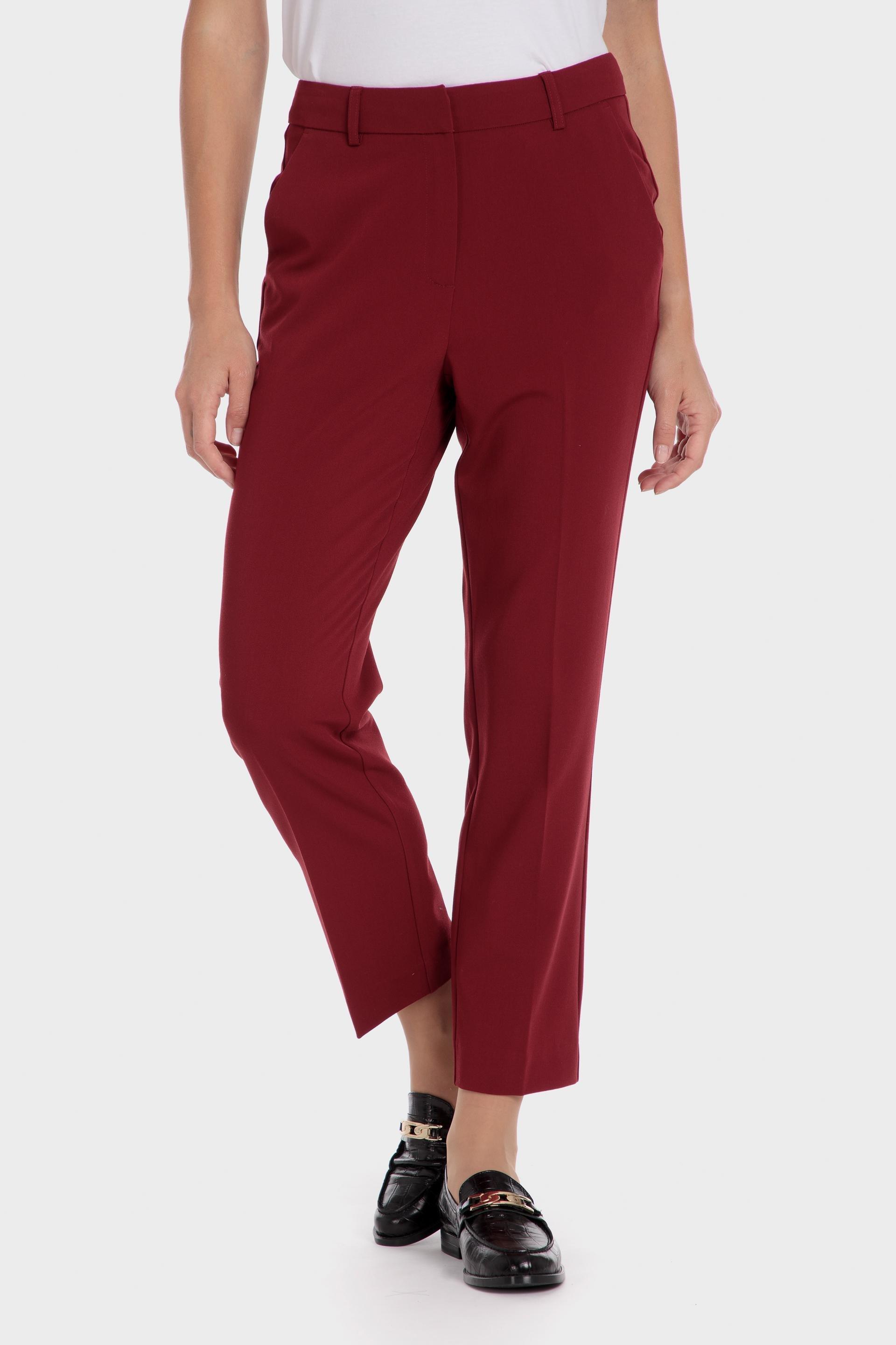 Red Printed Formal Ankle-Length Trousers, , large image number 2