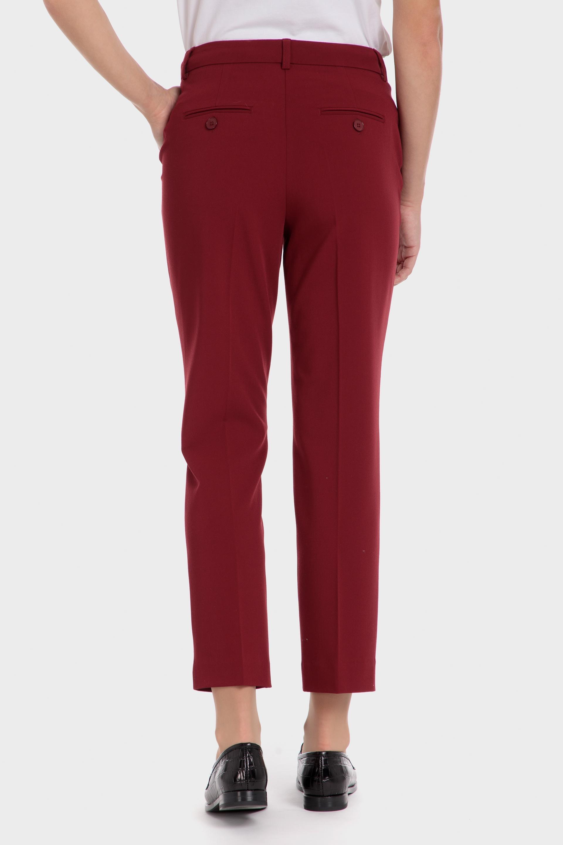 Red Printed Formal Ankle-Length Trousers, , large image number 3