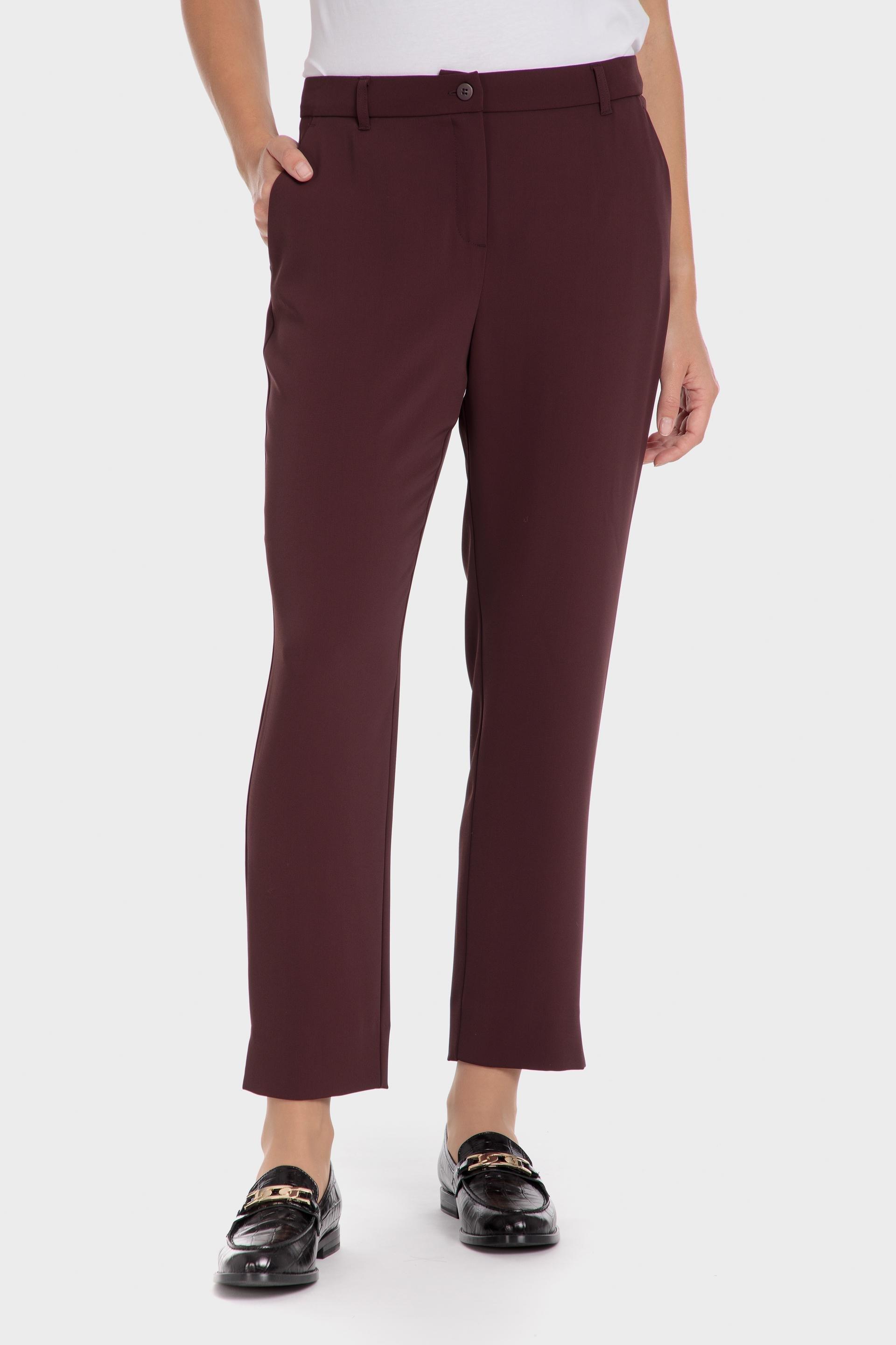 Maroon Plain Formal Trousers, , large image number 0