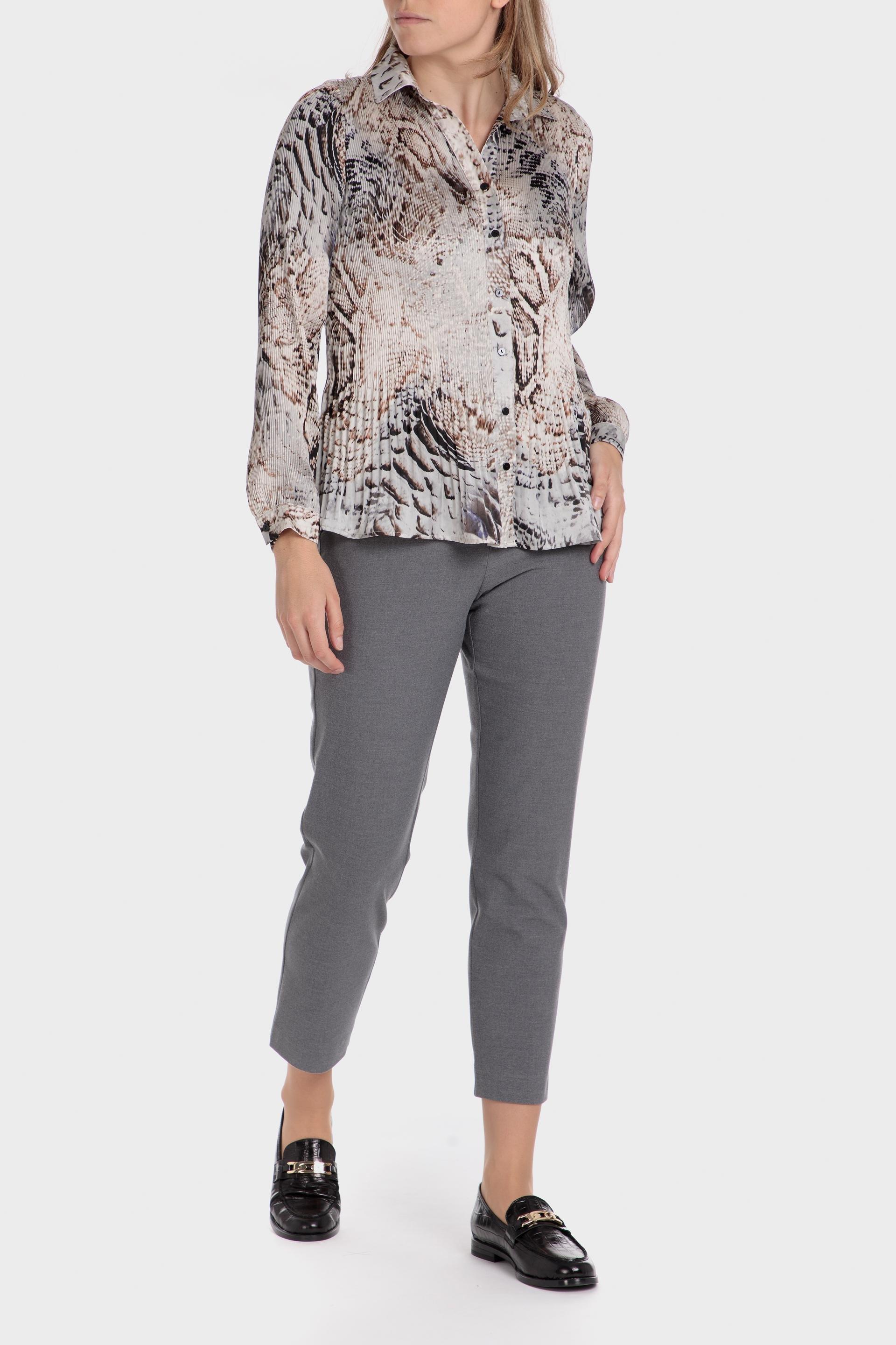 Grey Plain Casual Ankle-Length Trousers, , large image number 0