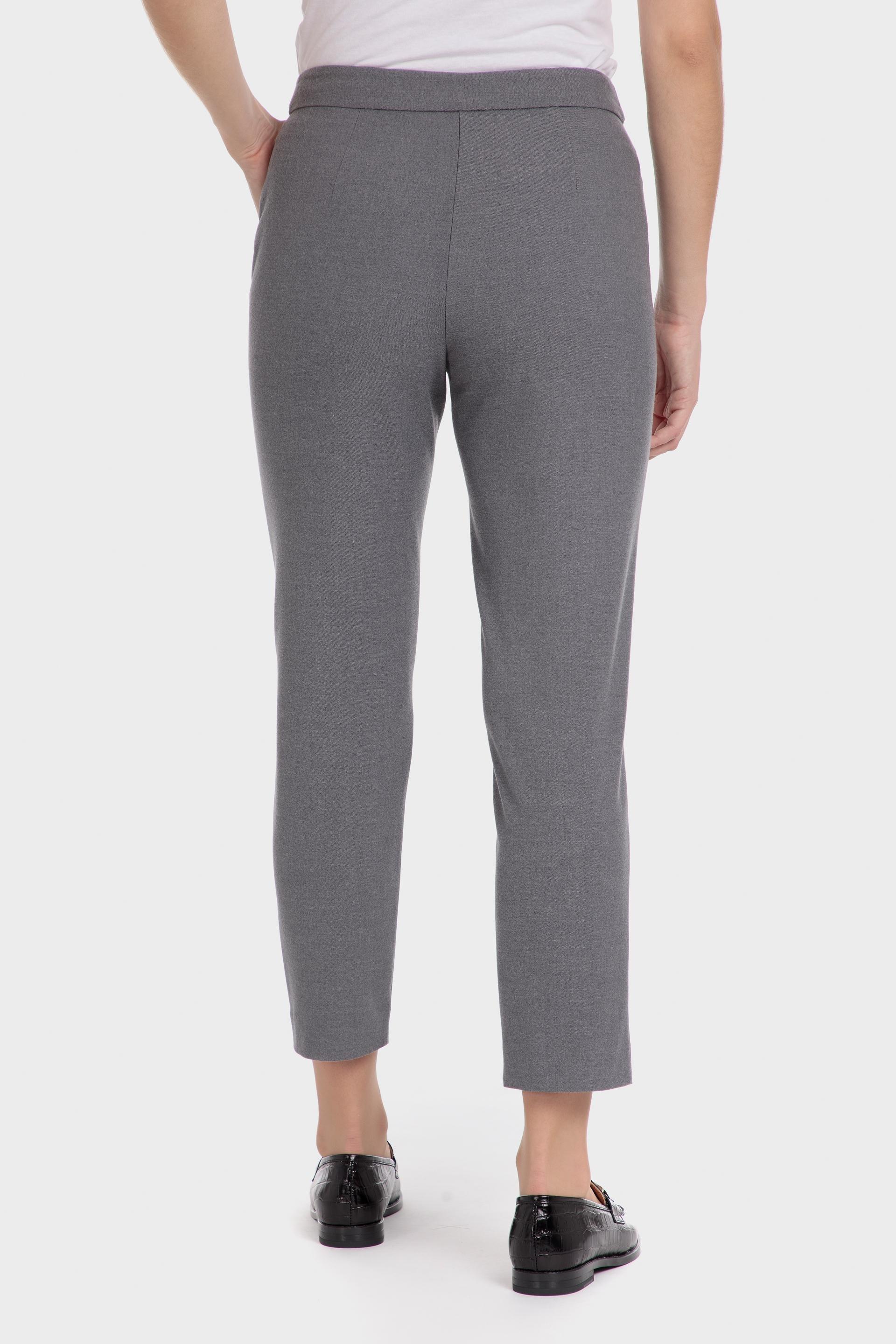 Grey Plain Casual Ankle-Length Trousers, , large image number 3