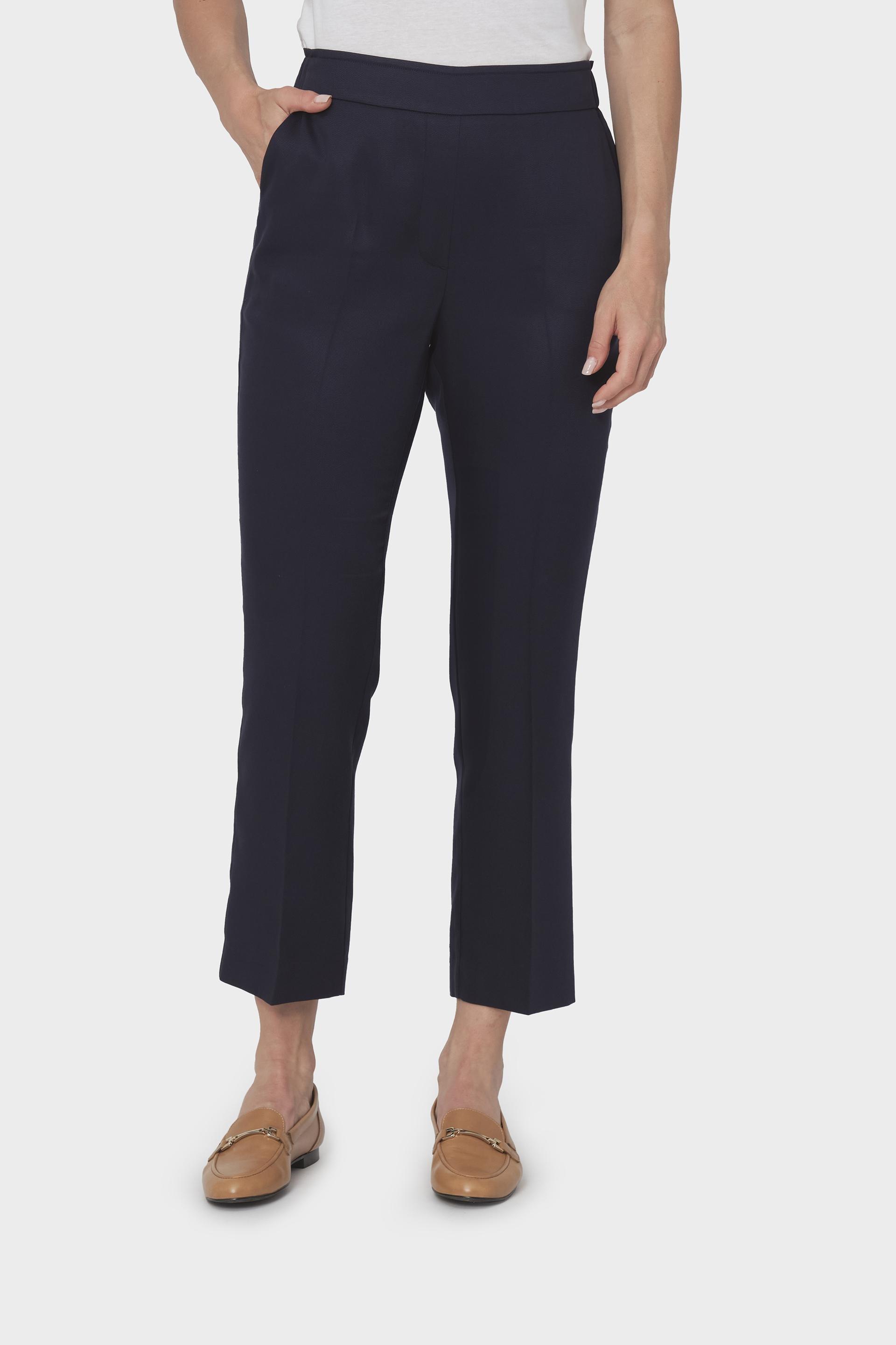 Navy Plain Cotton Trousers, , large image number 0